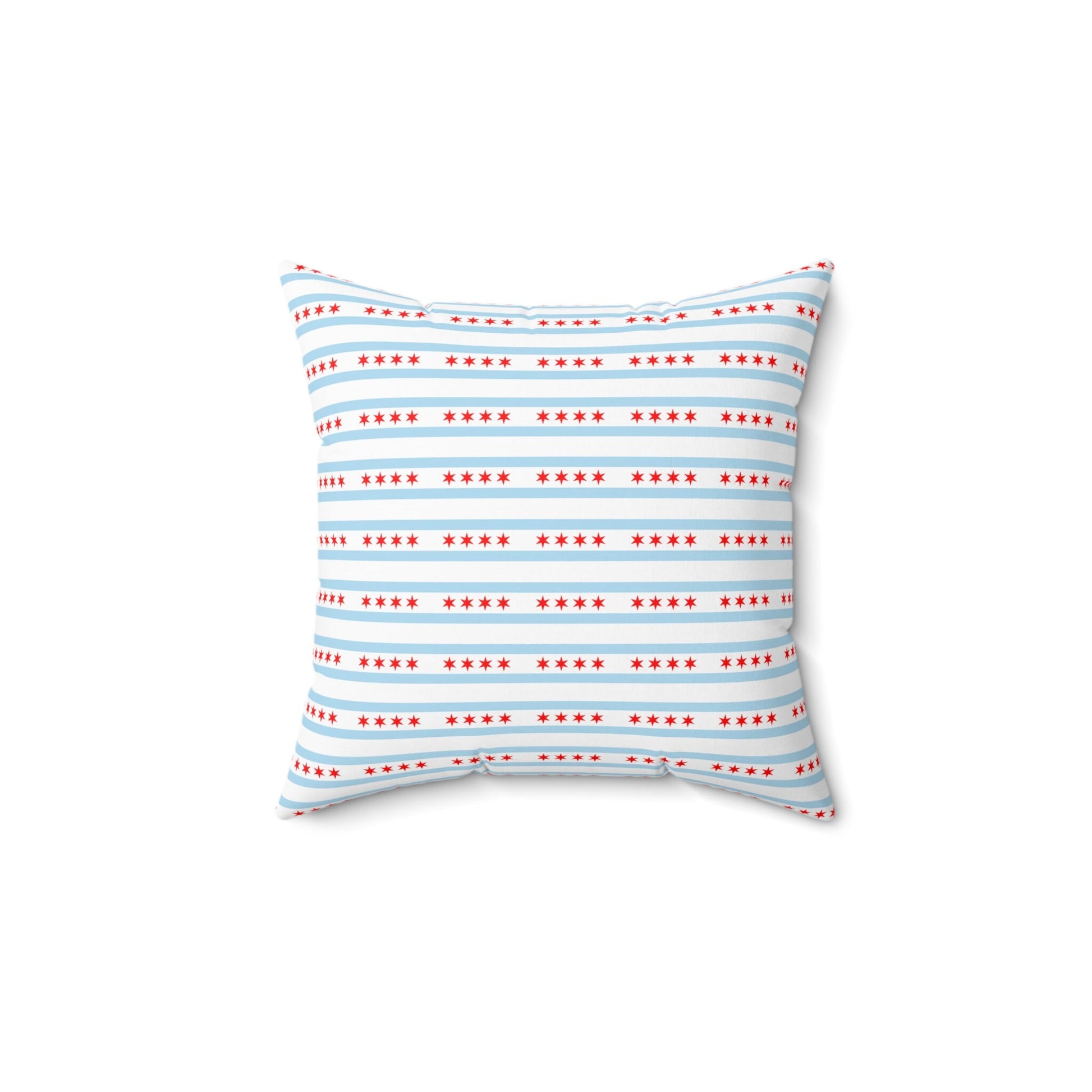 Chicago Illinois Flag Spun Polyester Square Pillow