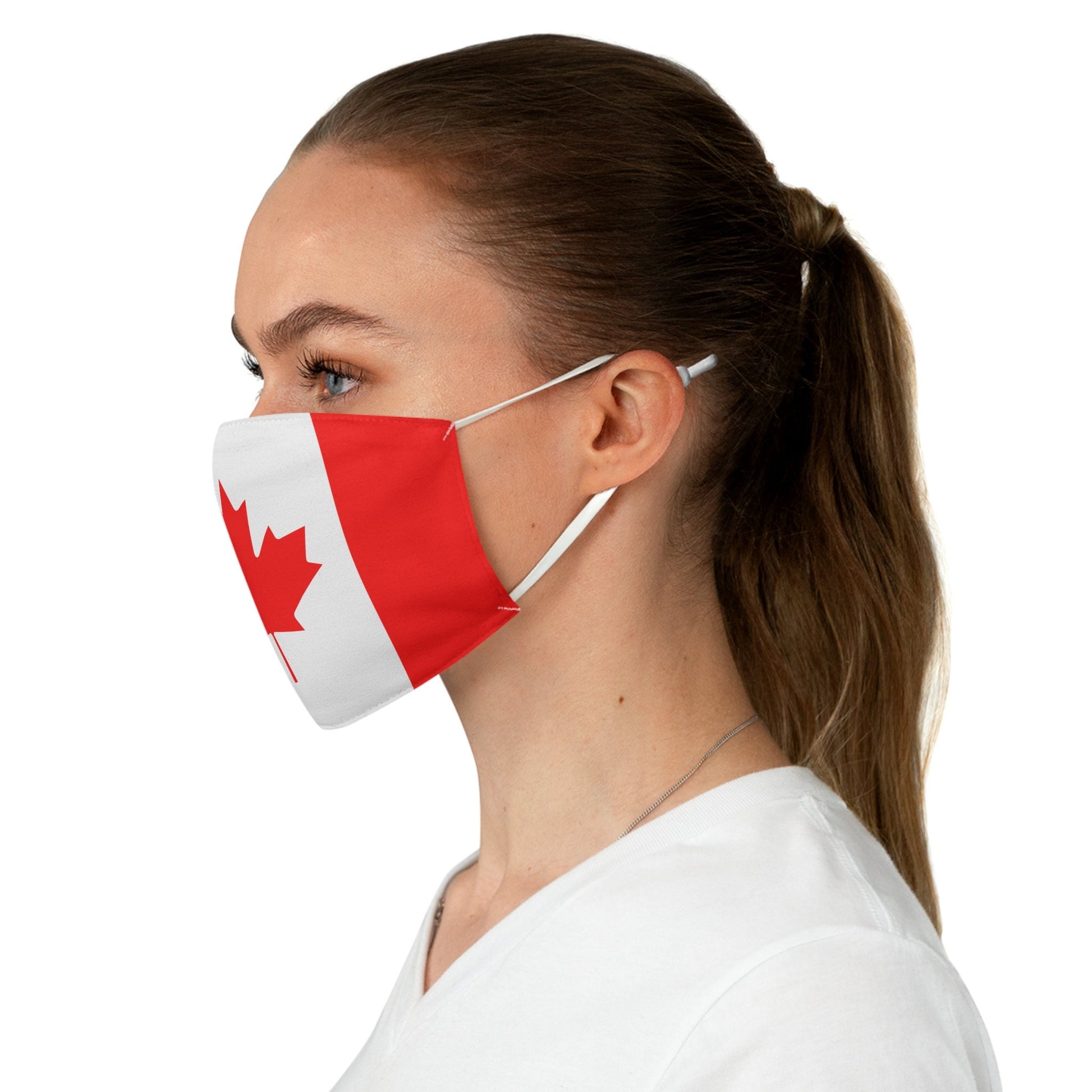 Canada Fire Flag Fabric Face Mask