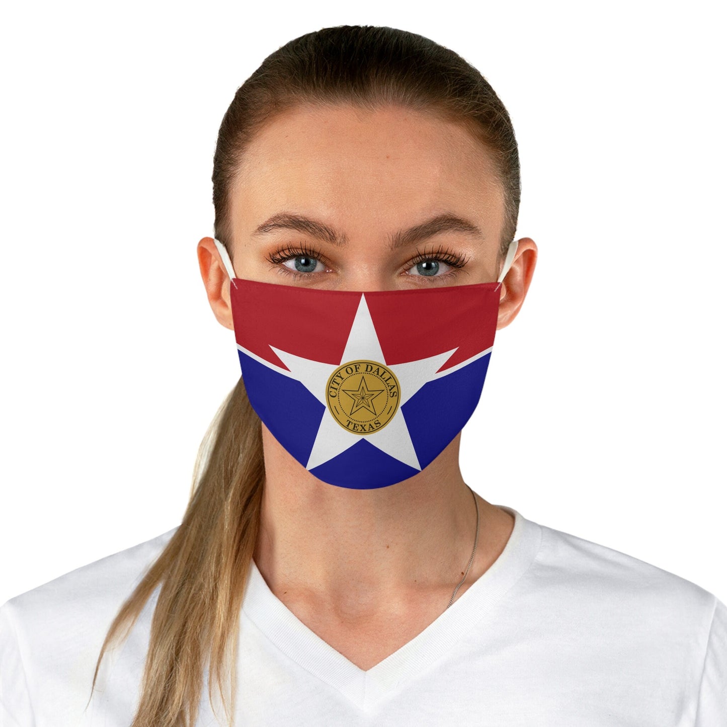 Dallas Texas City Flag Fabric Face Mask