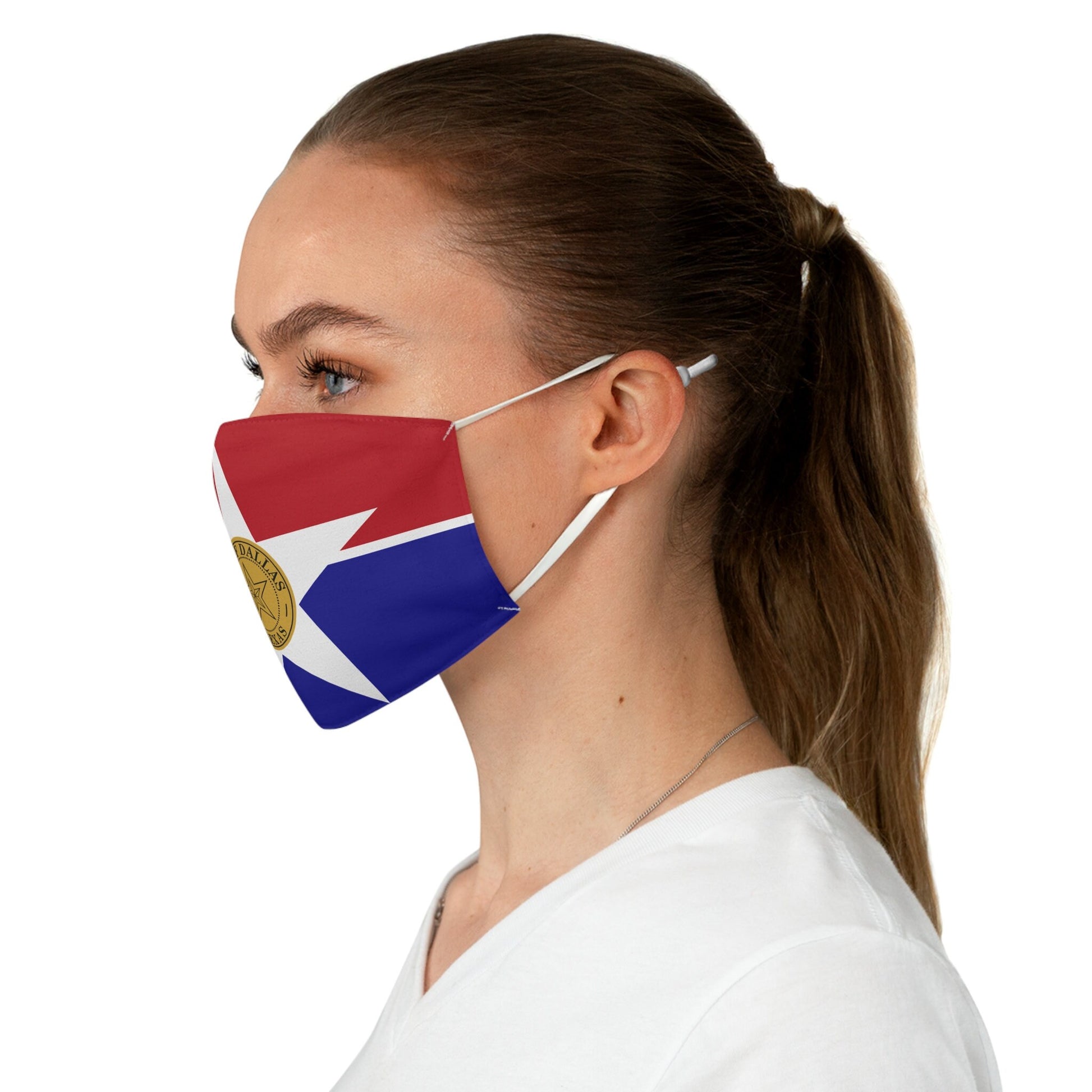 Dallas Texas City Flag Fabric Face Mask