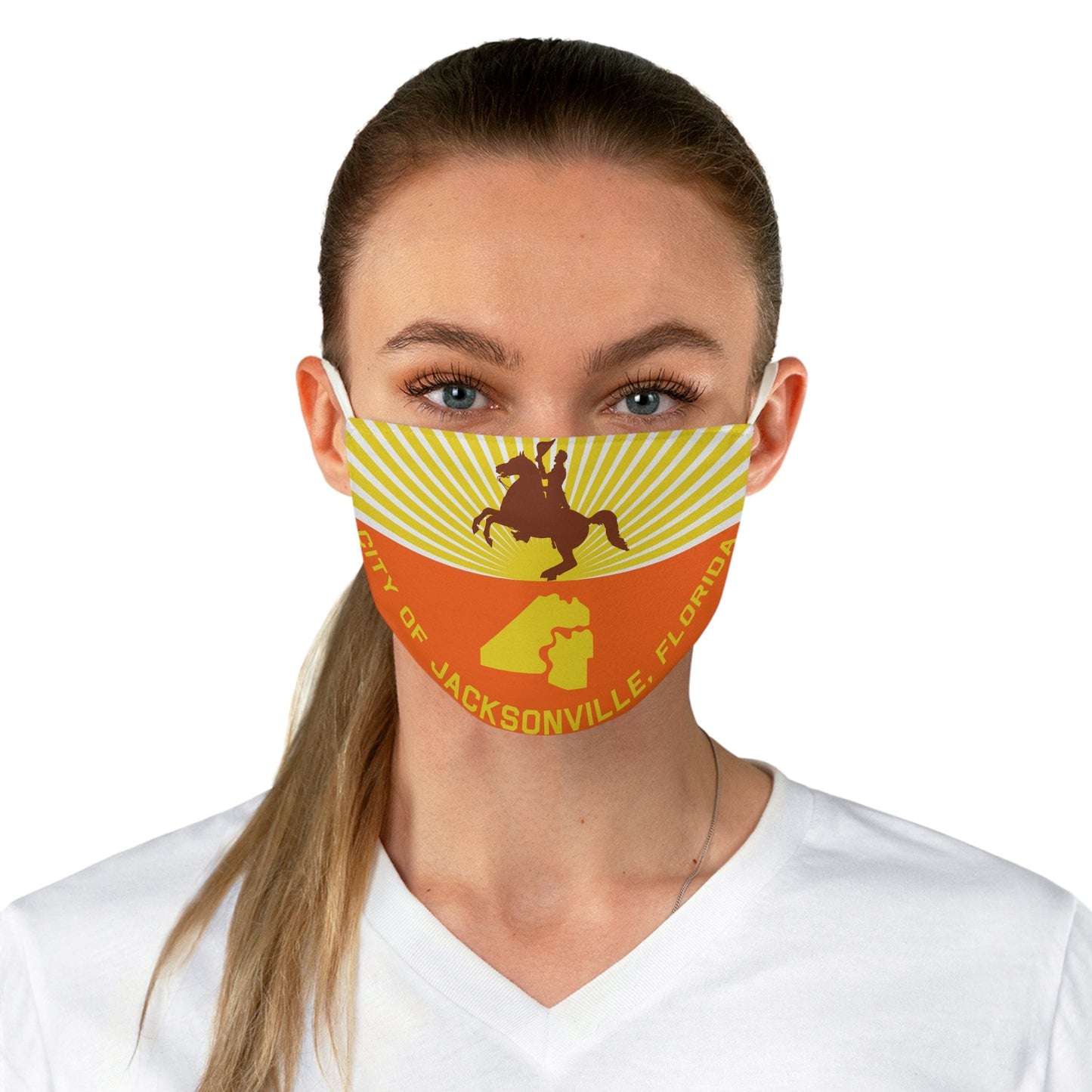 Jacksonville Flordia City Flag Fabric Face Mask