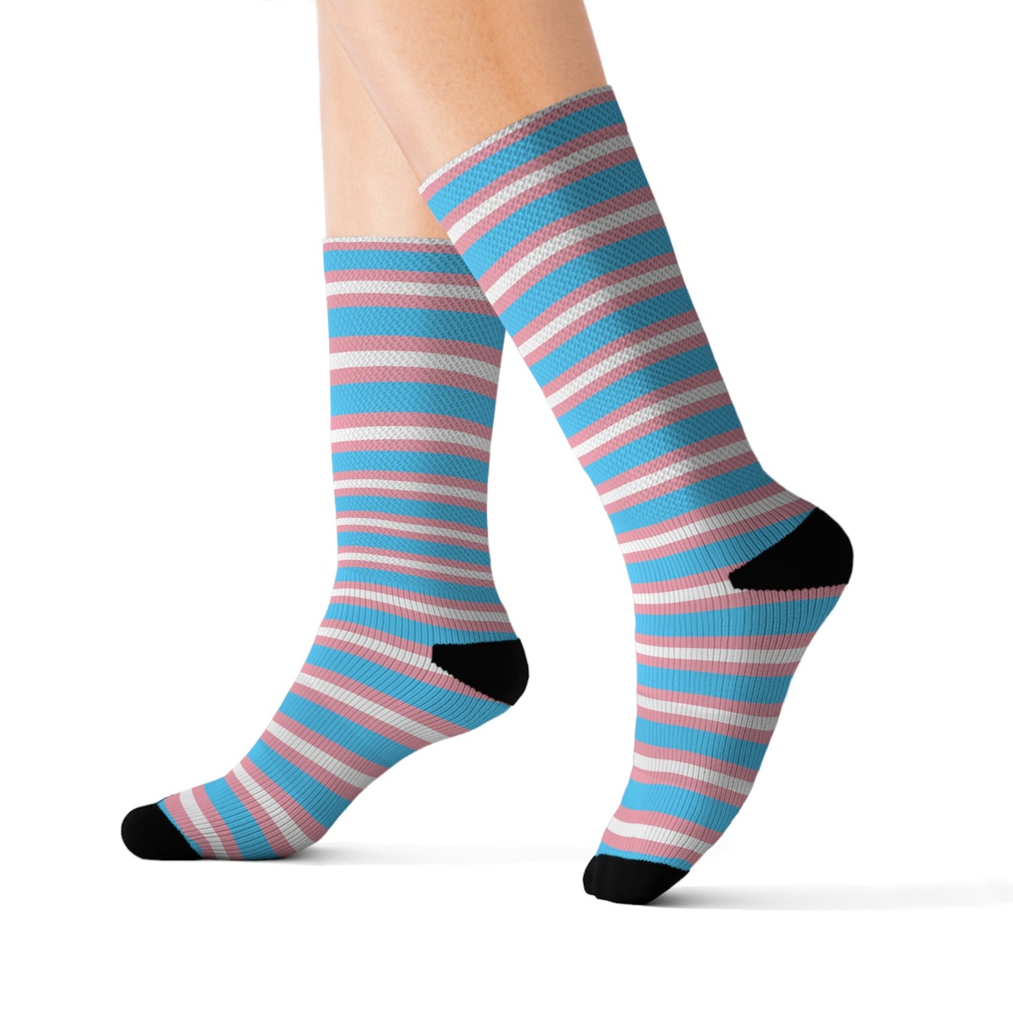 Transgender Pride Flag Stripes Sublimation Socks