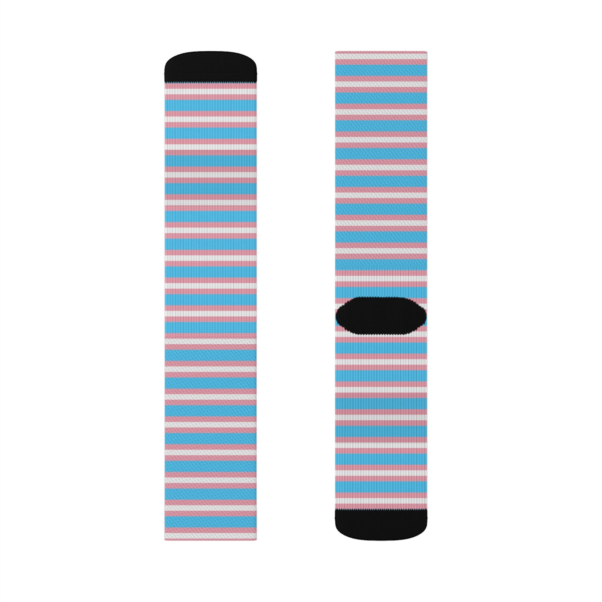 Transgender Pride Flag Stripes Sublimation Socks