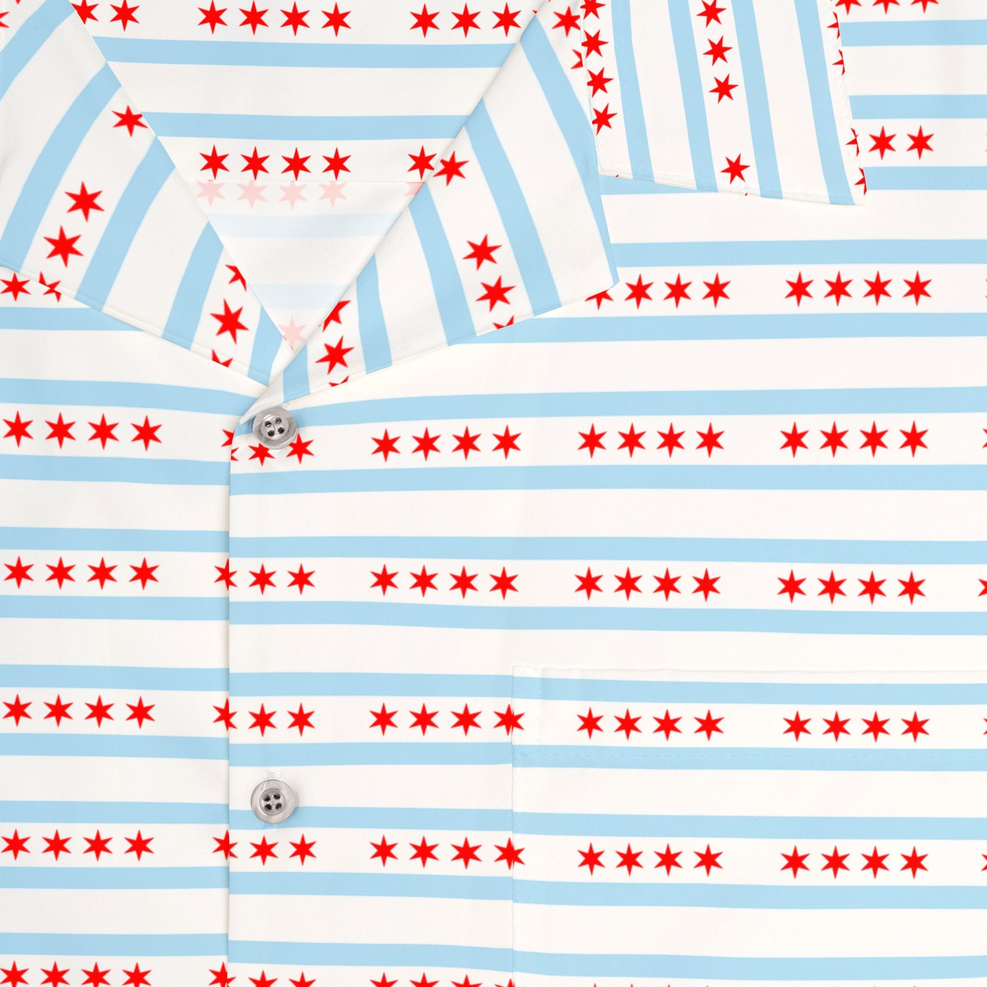 Chicago Flag stripes Hawaiian Shirt (AOP)