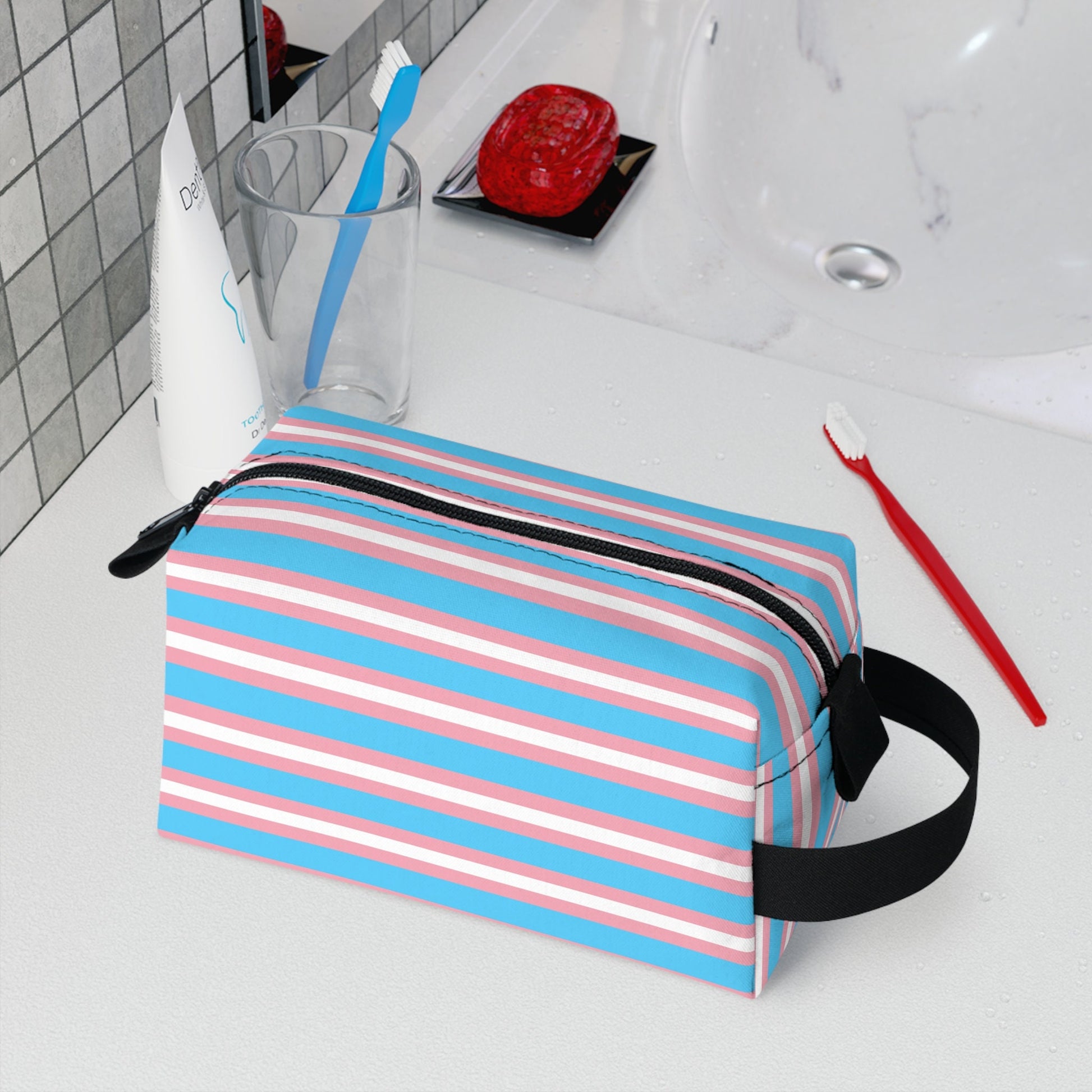 Transgender Pride Flag Toiletry Bag