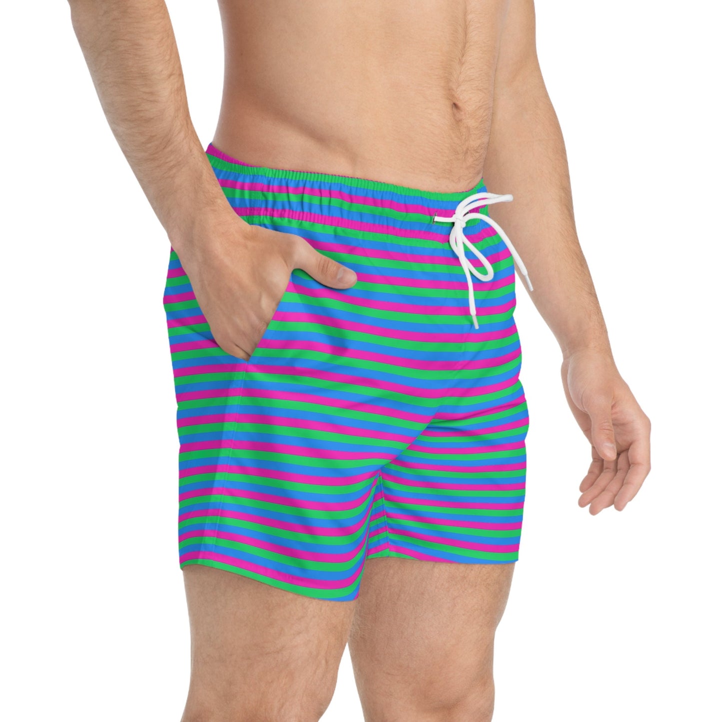 Polysexual Pride Flag Swim Trunks