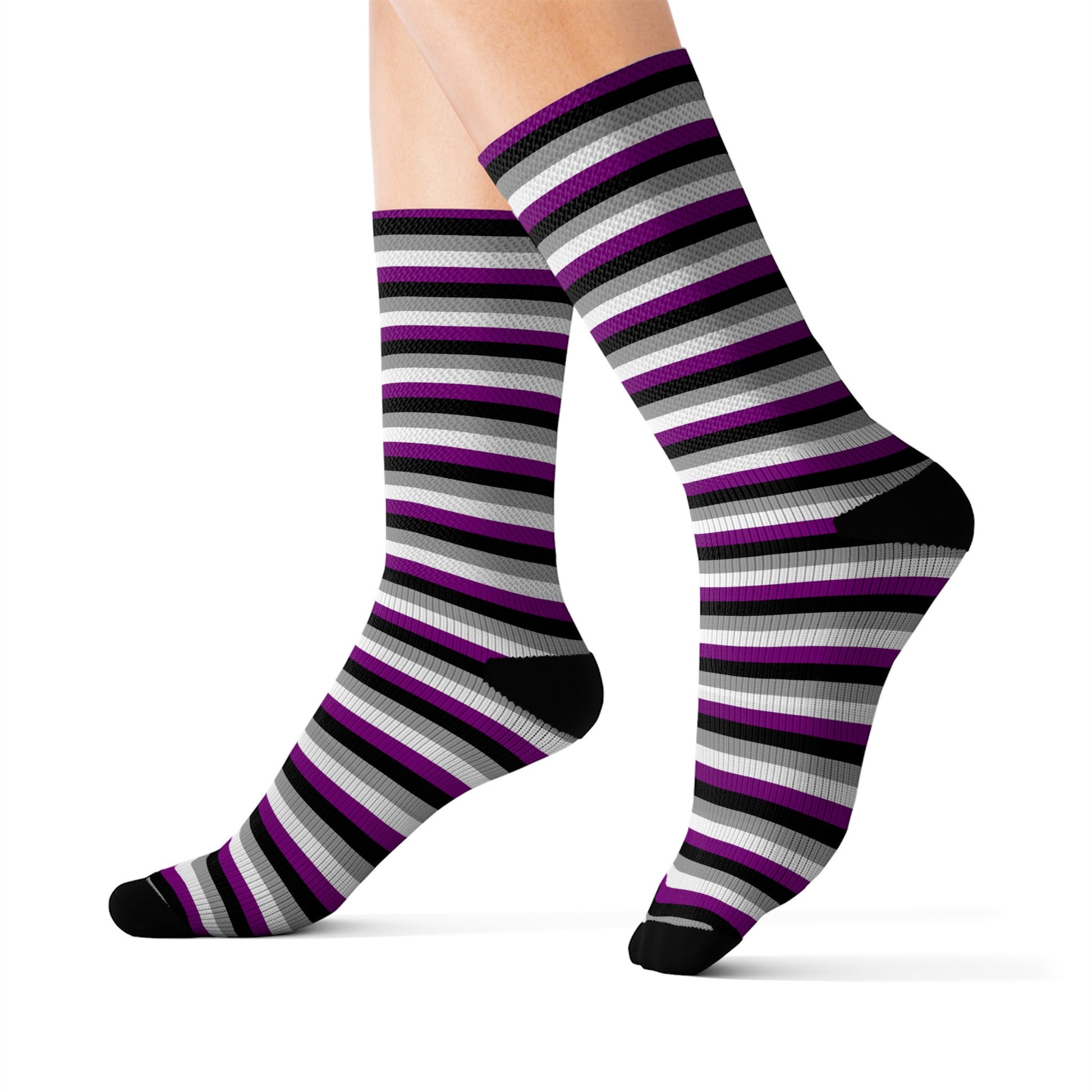 Asexual Pride Flag Stripes Sublimation Socks