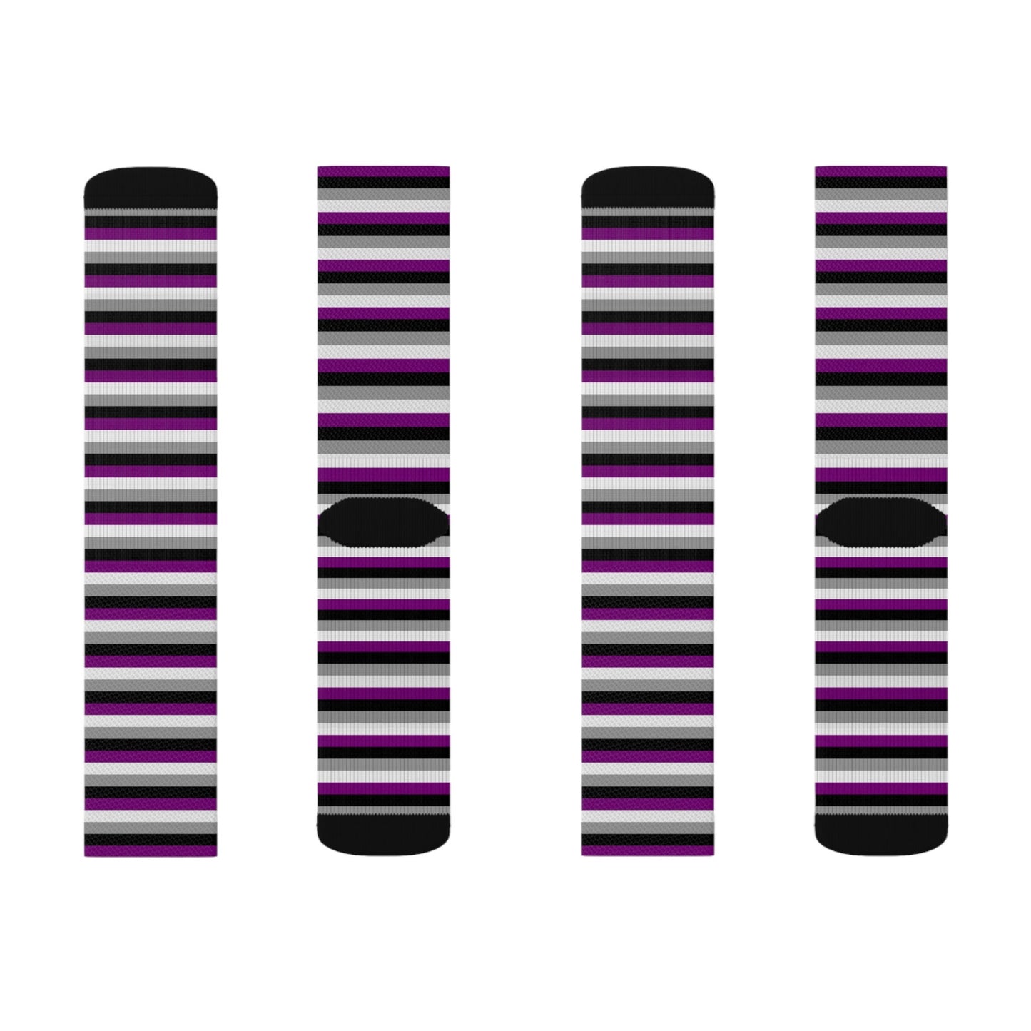 Asexual Pride Flag Stripes Sublimation Socks