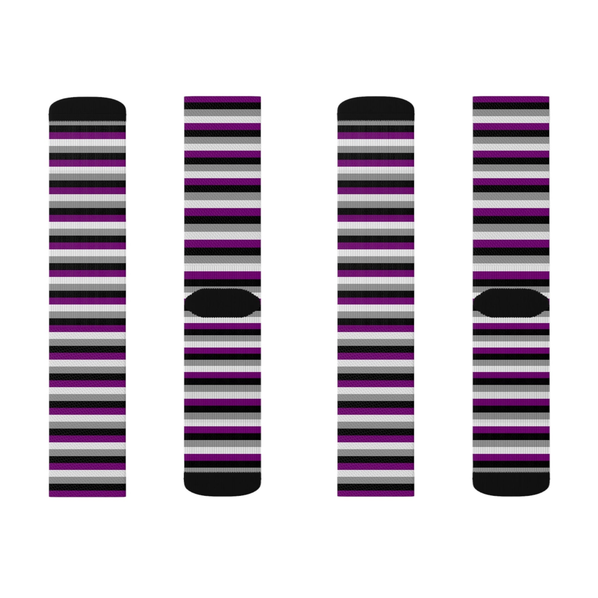 Asexual Pride Flag Stripes Sublimation Socks