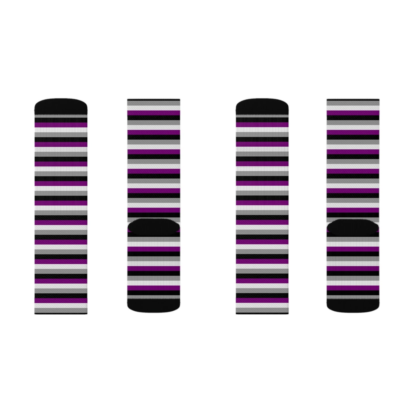 Asexual Pride Flag Stripes Sublimation Socks