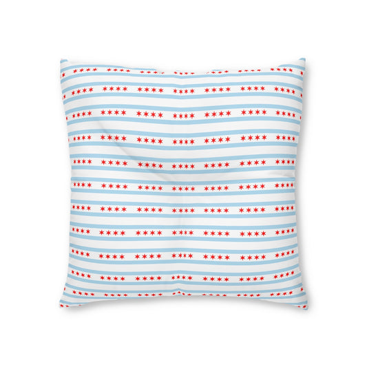 Chicago Flag Windy City Tufted Floor Pillow, Square