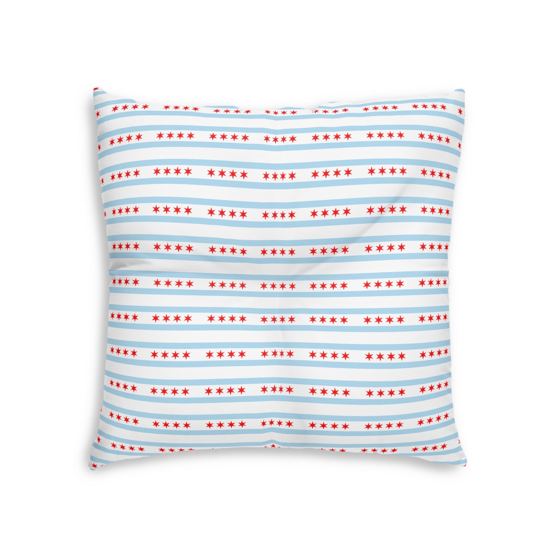 Chicago Flag Windy City Tufted Floor Pillow, Square