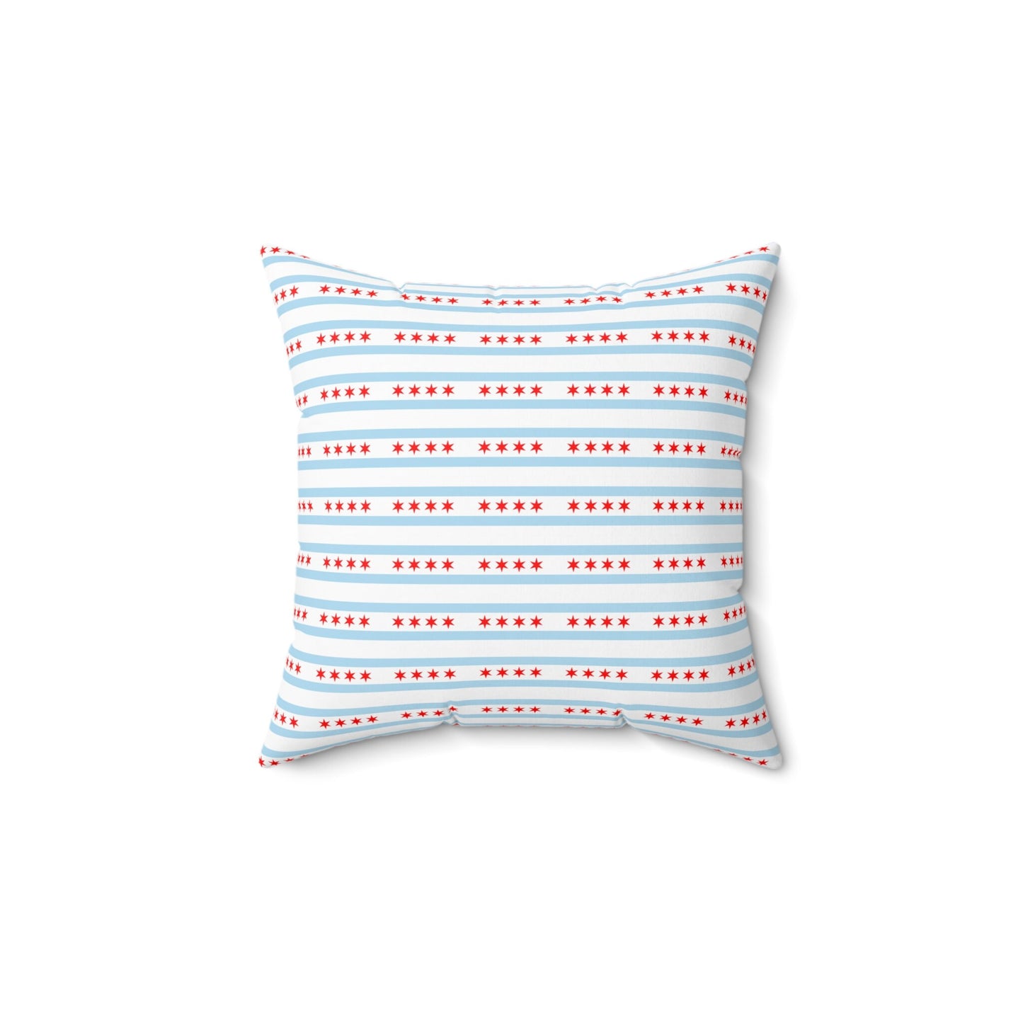 Chicago Illinois Flag Spun Polyester Square Pillow