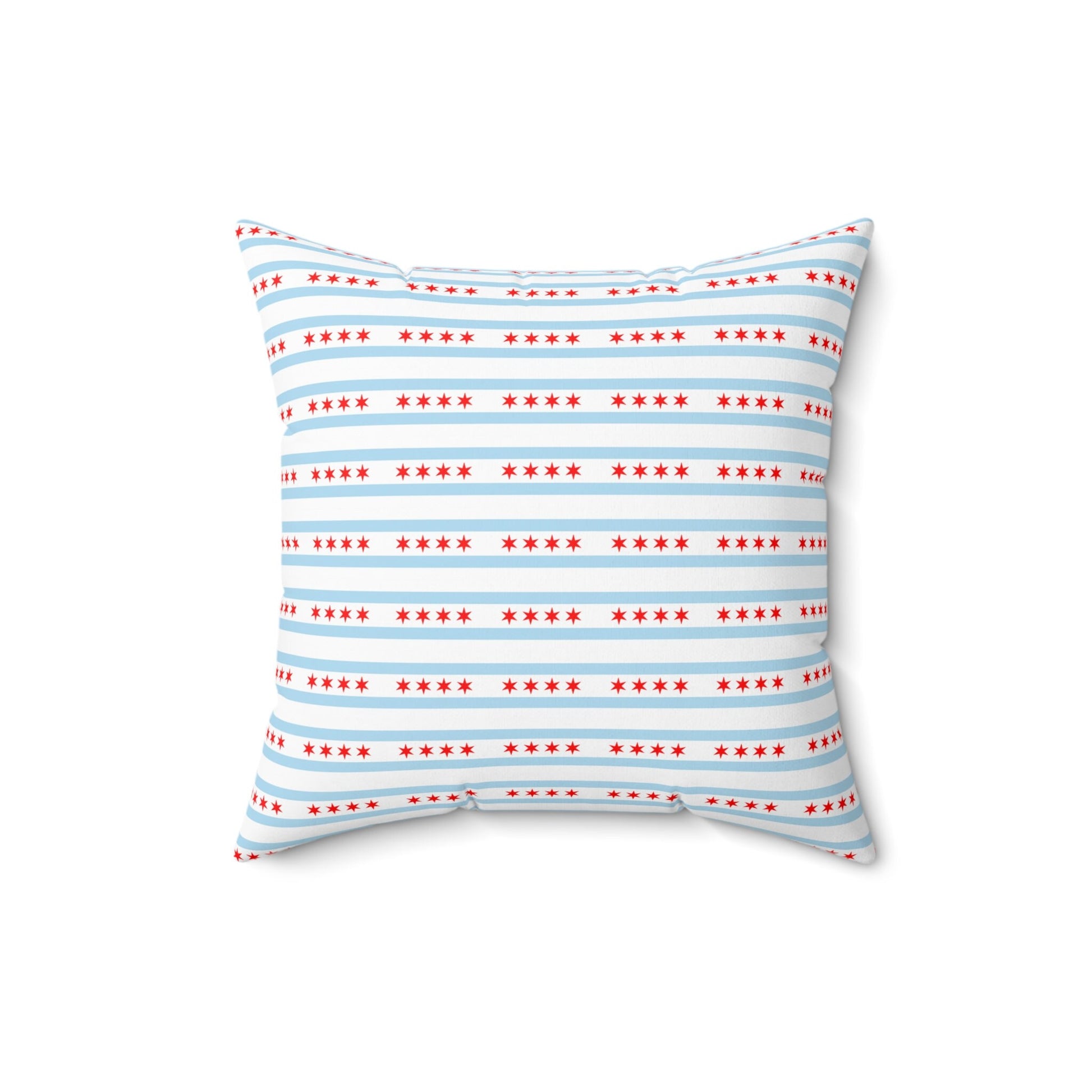 Chicago Illinois Flag Spun Polyester Square Pillow