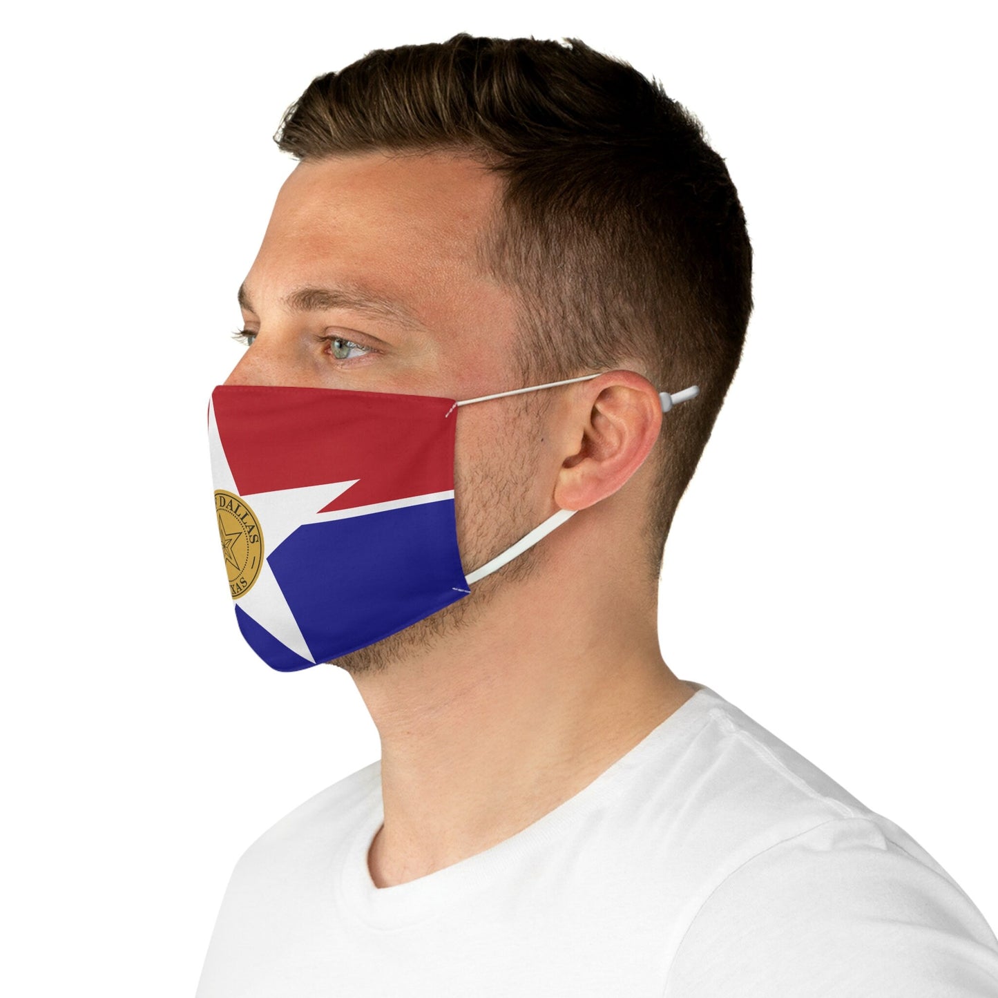 Dallas Texas City Flag Fabric Face Mask