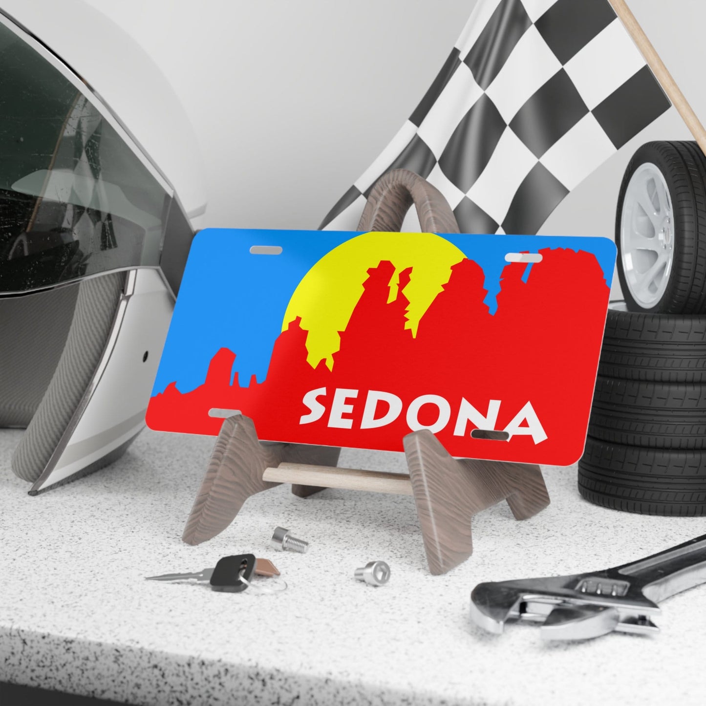 Sedona Arizona Flag Car Plate tag