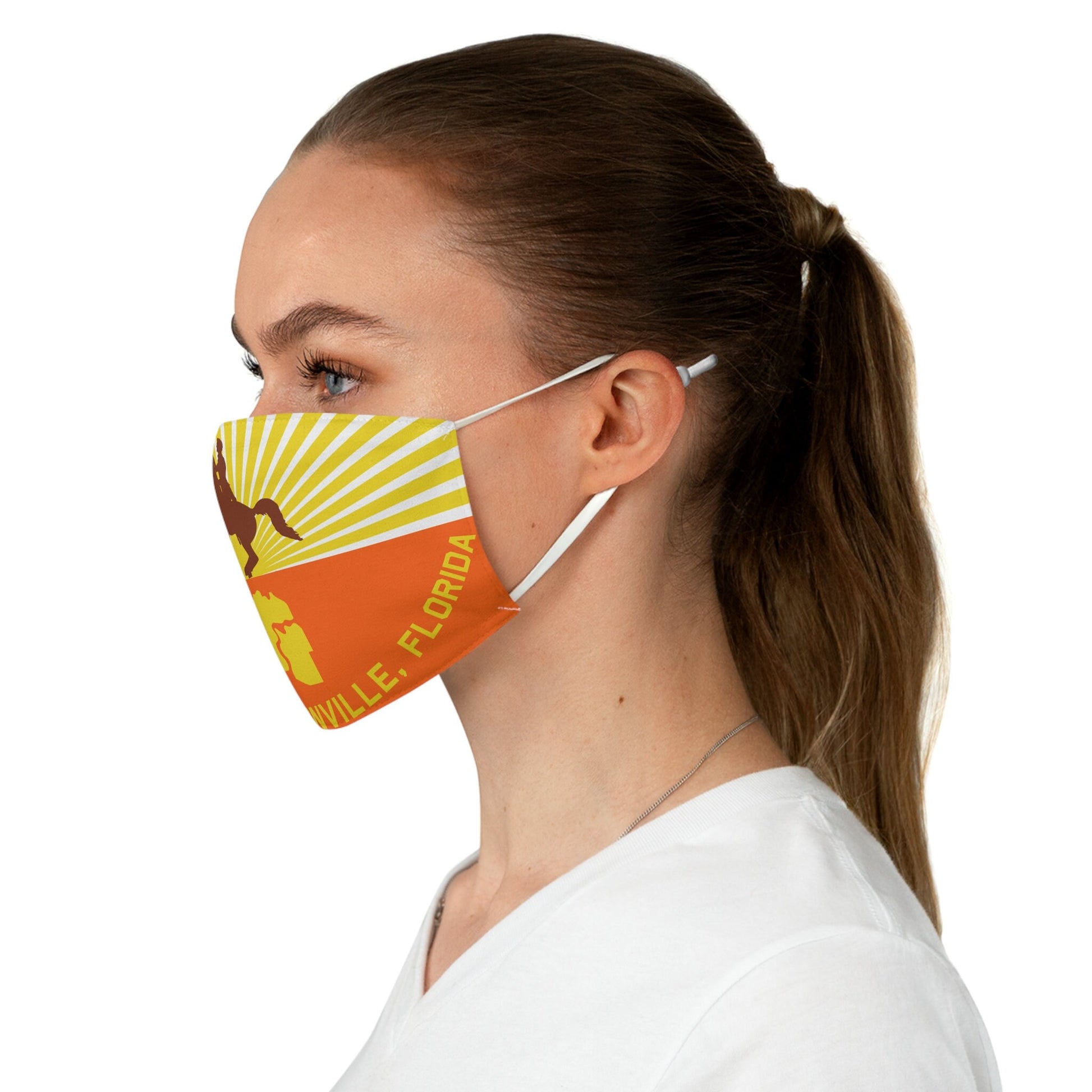 Jacksonville Flordia City Flag Fabric Face Mask