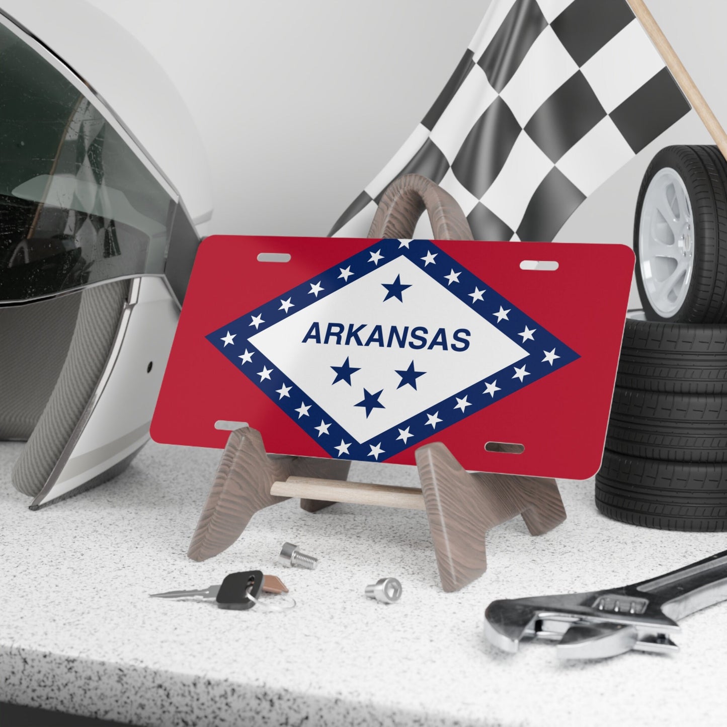 Arkansas Flag Car custom license Plate tag