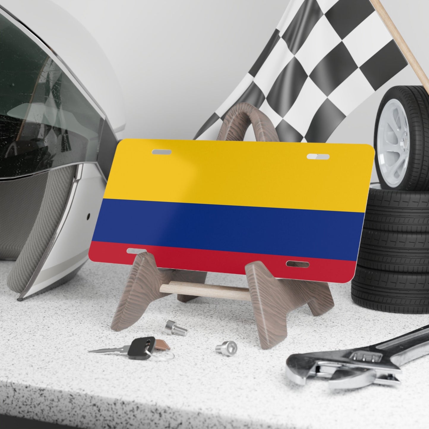 Colombia Flag Car Plate tag