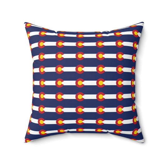 Colorado Flag Spun Polyester Square Pillow