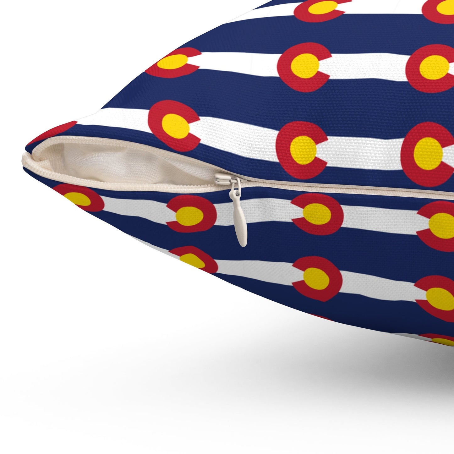 Colorado Flag Spun Polyester Square Pillow