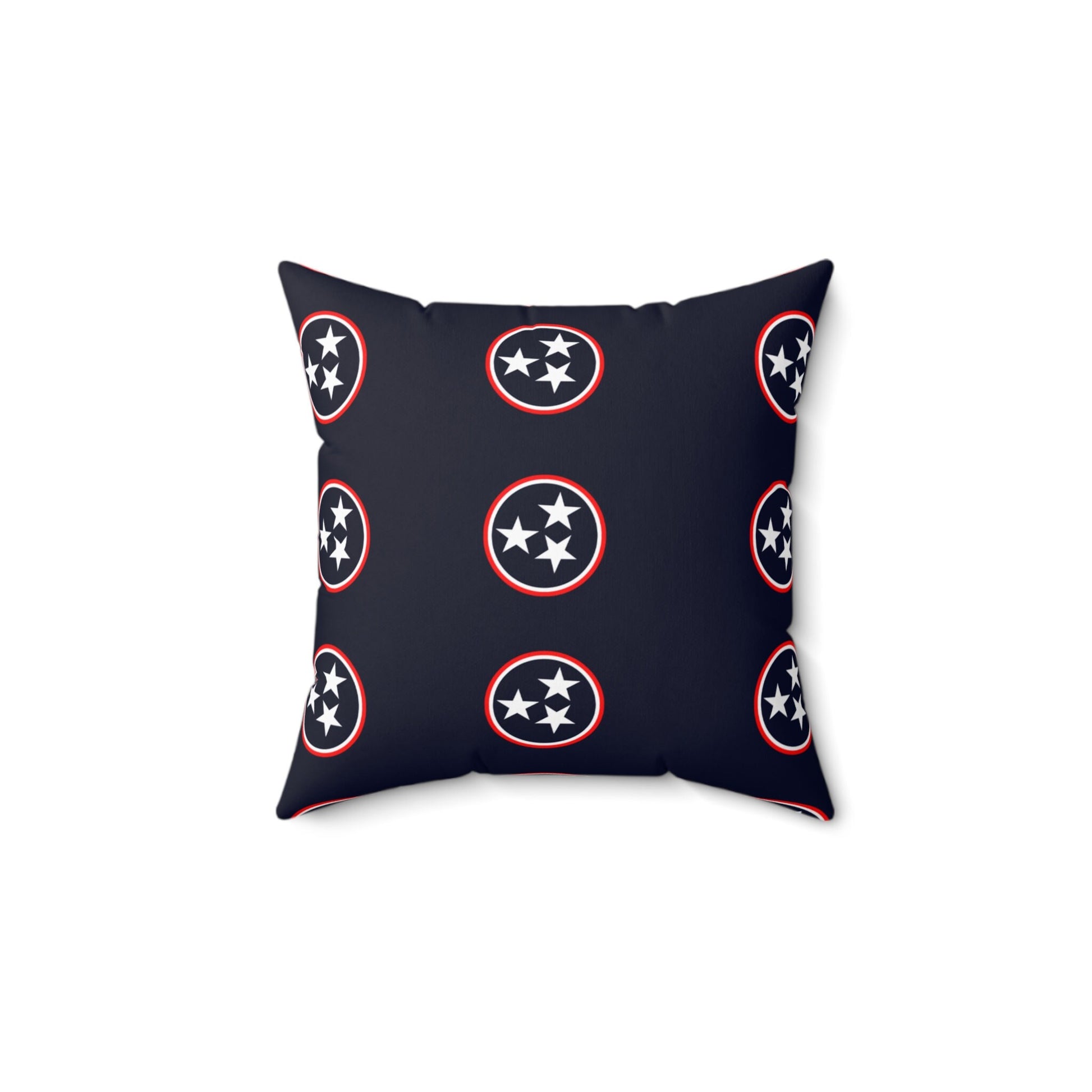 Tennessee Tri Star Flag Spun Polyester Square Pillow