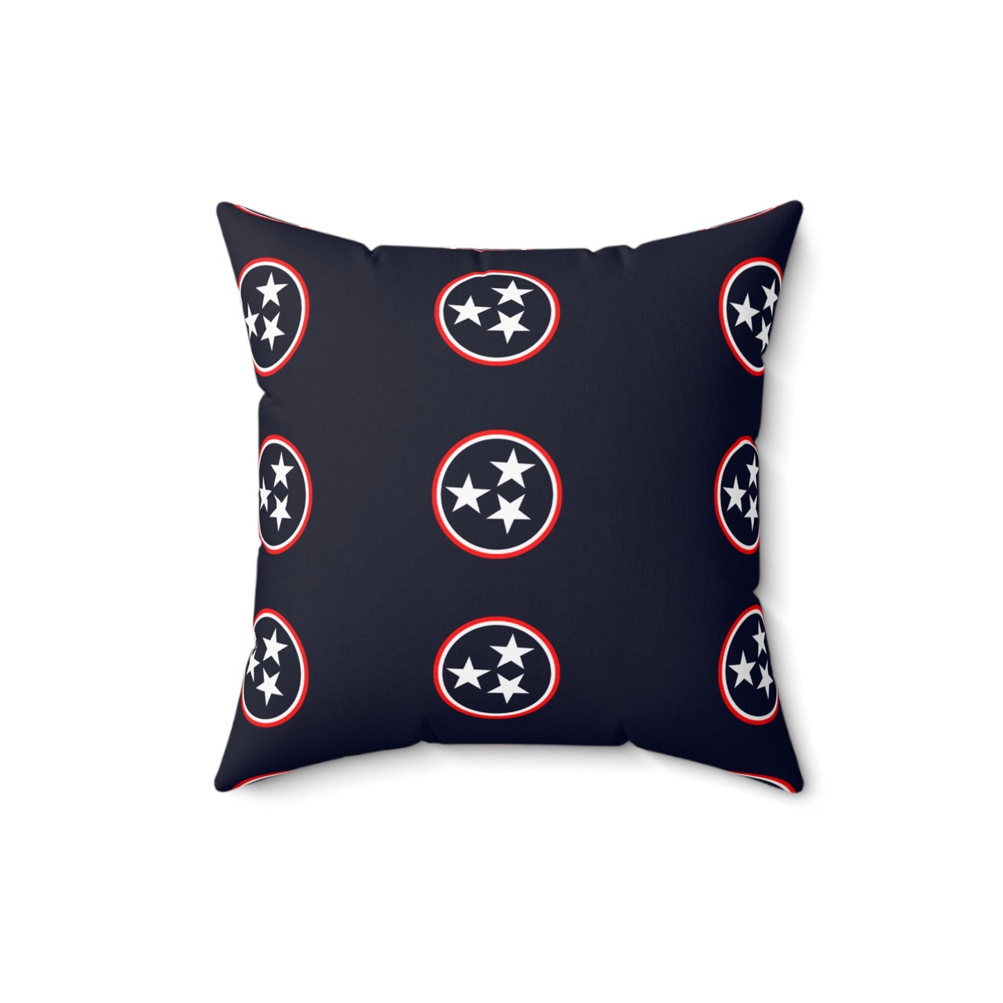 Tennessee Tri Star Flag Spun Polyester Square Pillow