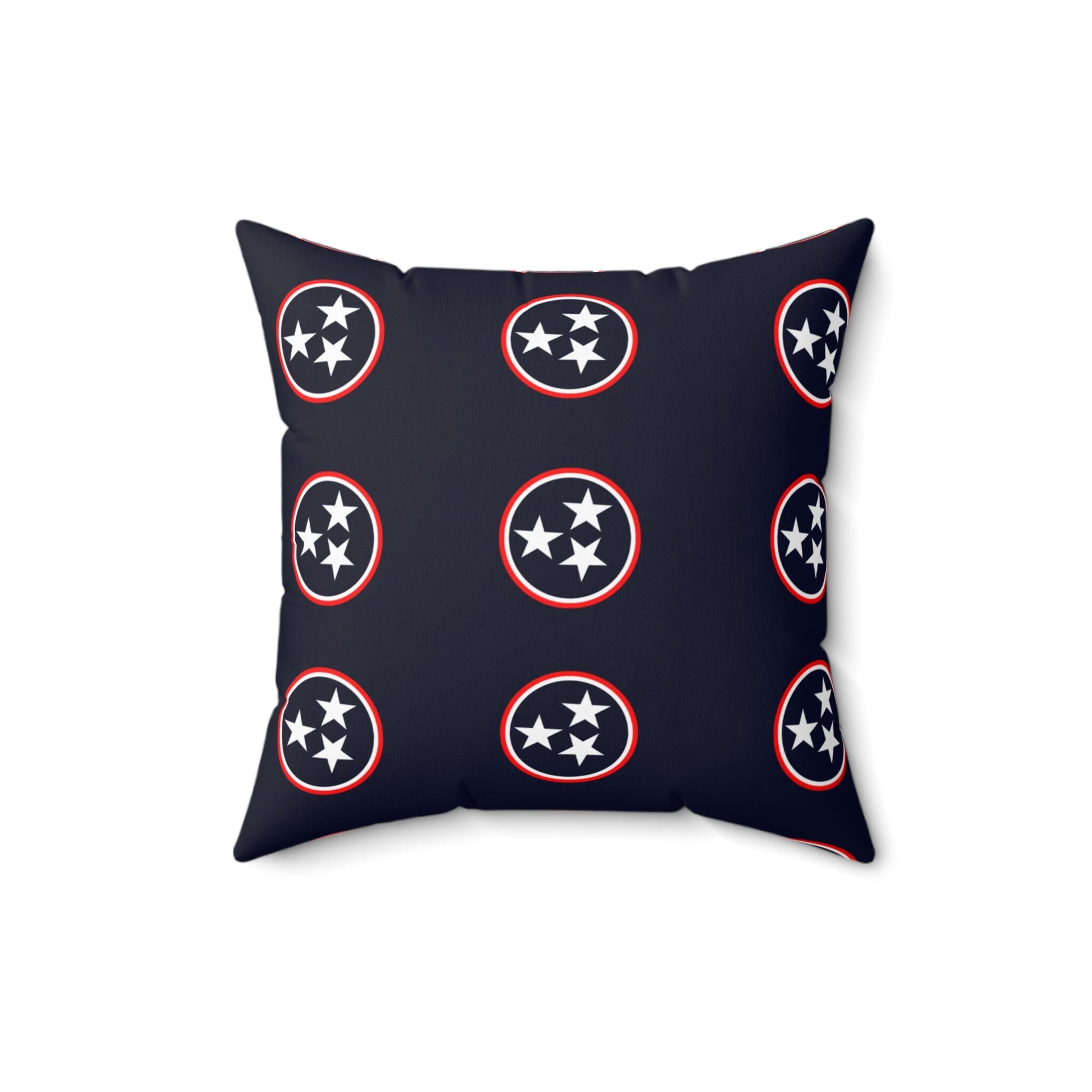 Tennessee Tri Star Flag Spun Polyester Square Pillow