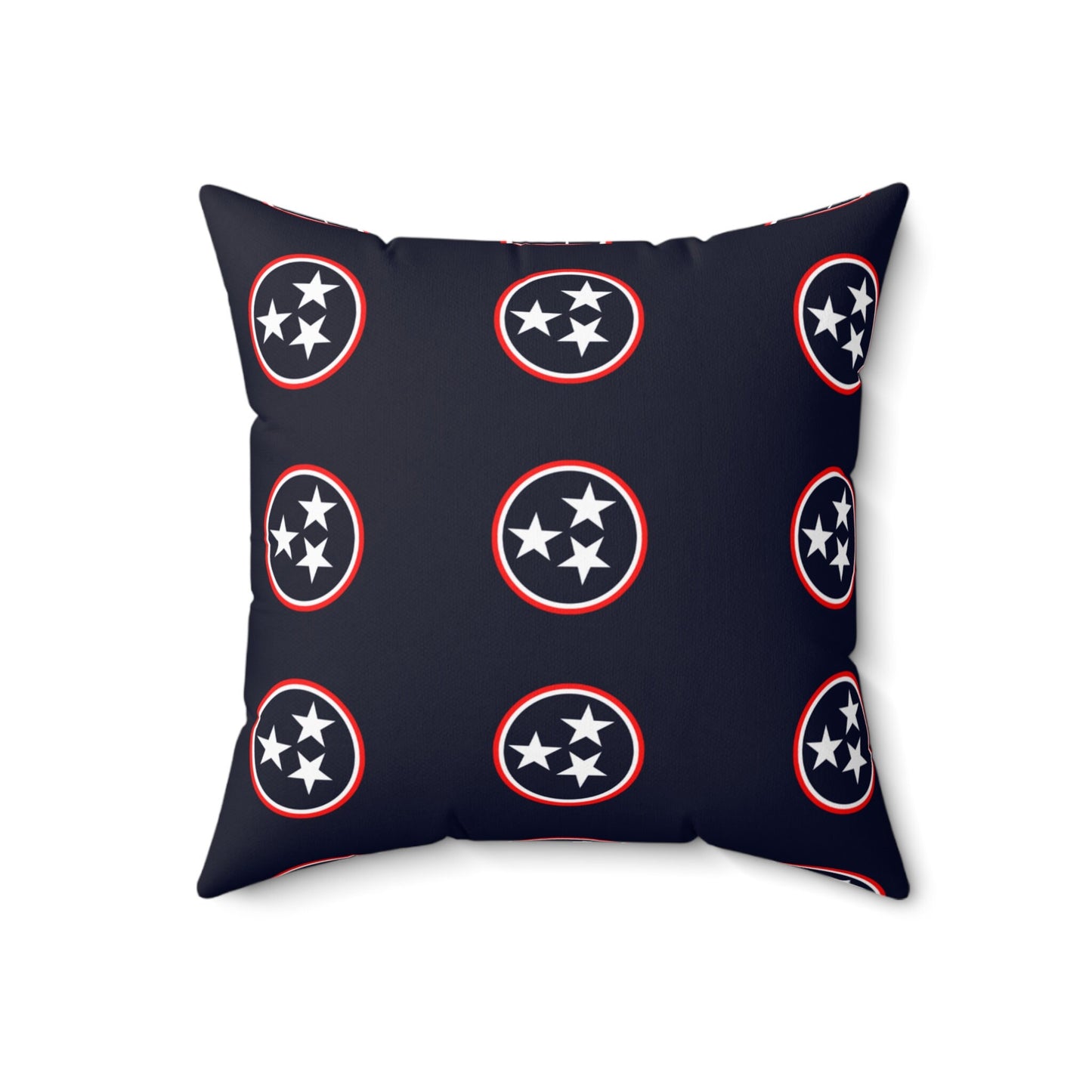 Tennessee Tri Star Flag Spun Polyester Square Pillow