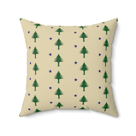 Maine Flag Spun Polyester Square Pillow