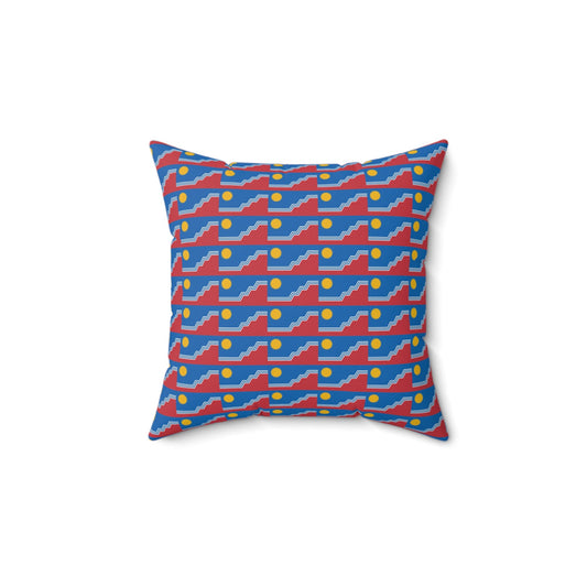 Sioux Falls South Dakota Flag Spun Polyester Square Pillow