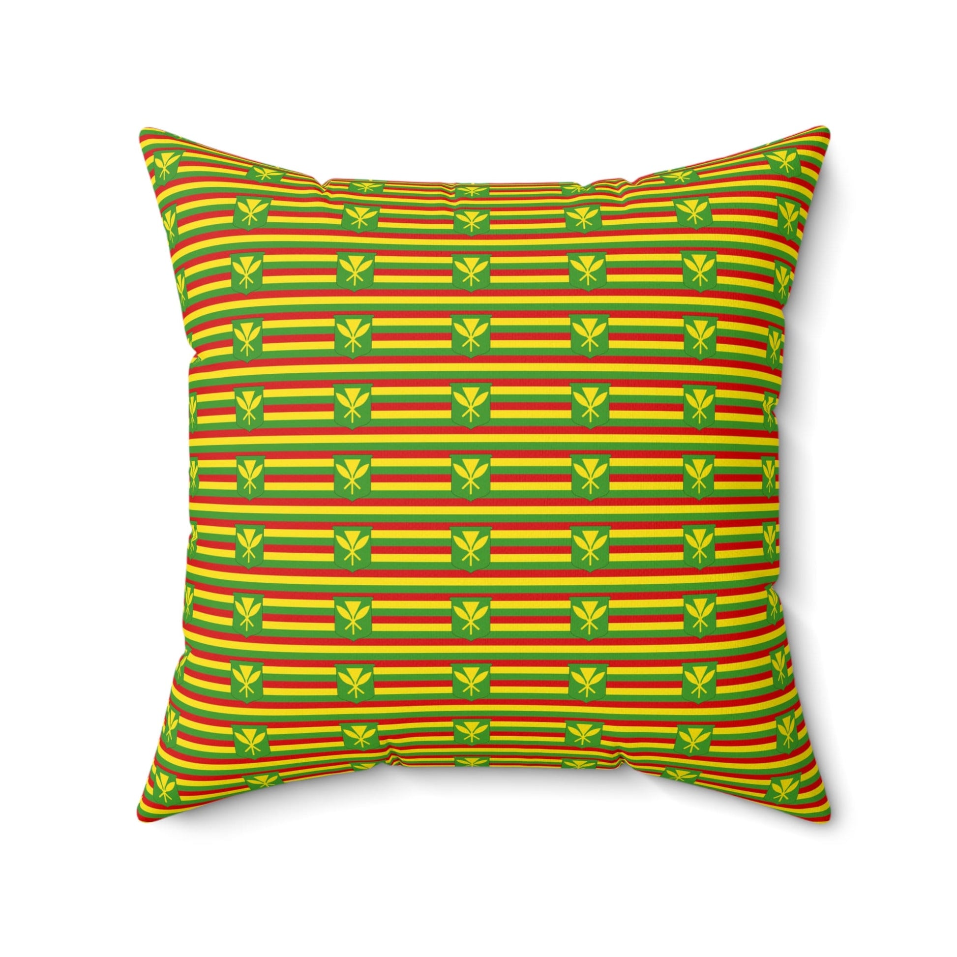 Kanaka Maoli Hawaii Flag Spun Polyester Square Pillow