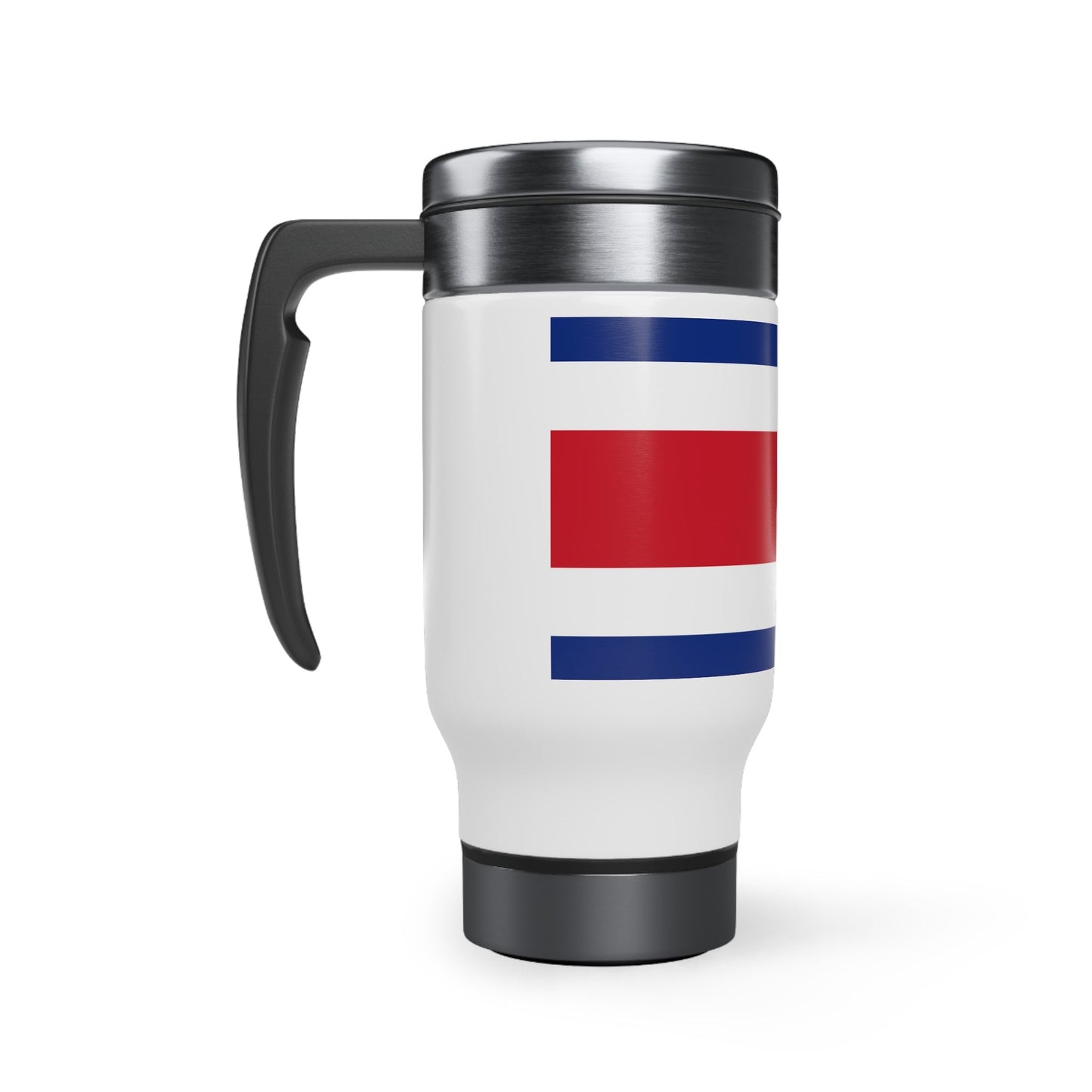 Costa Rica Flag Stainless Steel Travel Mug with Handle, 14oz