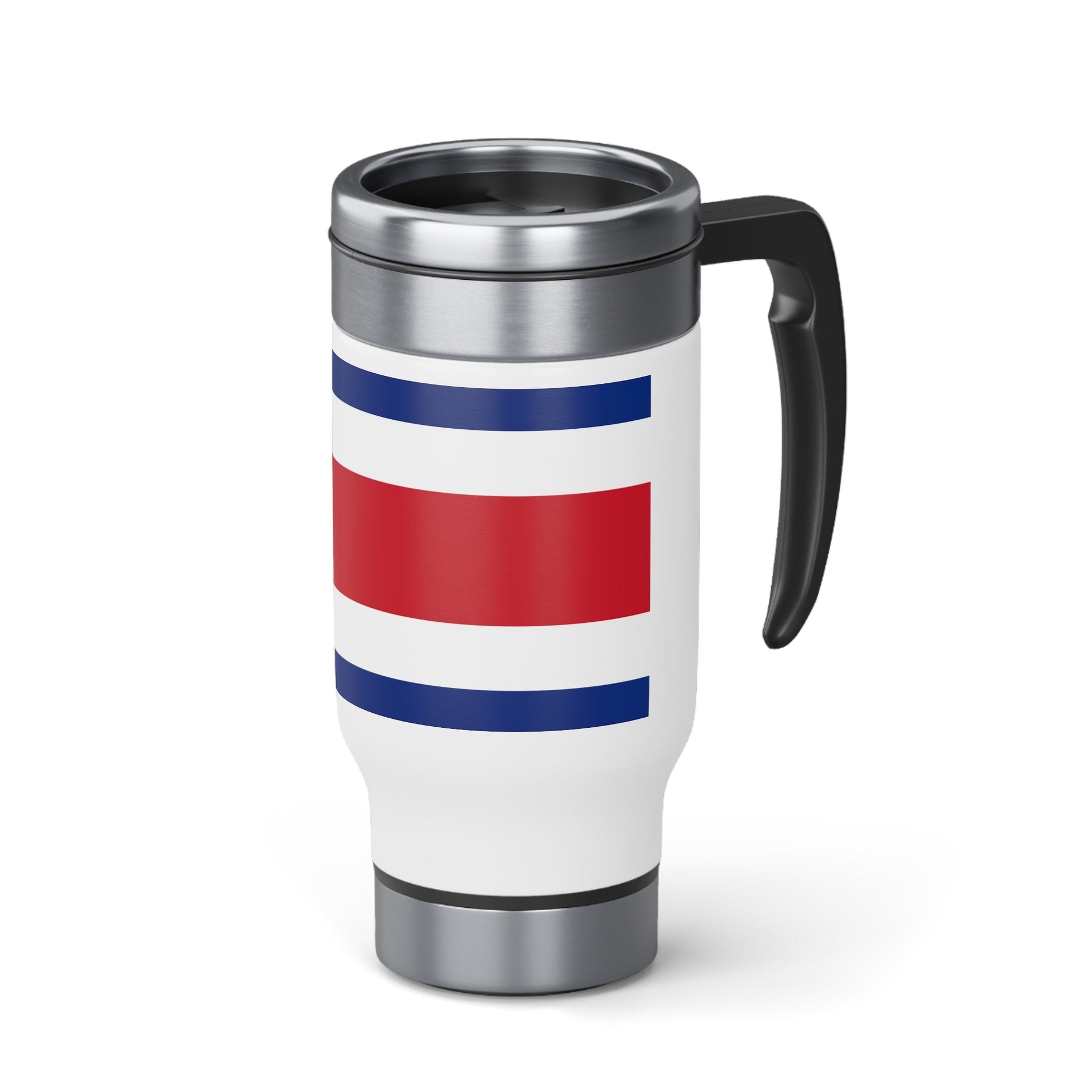 Costa Rica Flag Stainless Steel Travel Mug with Handle, 14oz