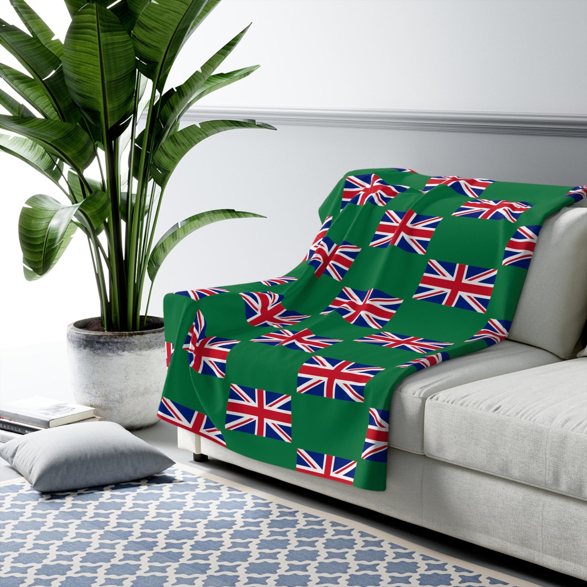 United Kingdom UK Sherpa Fleece Blanket