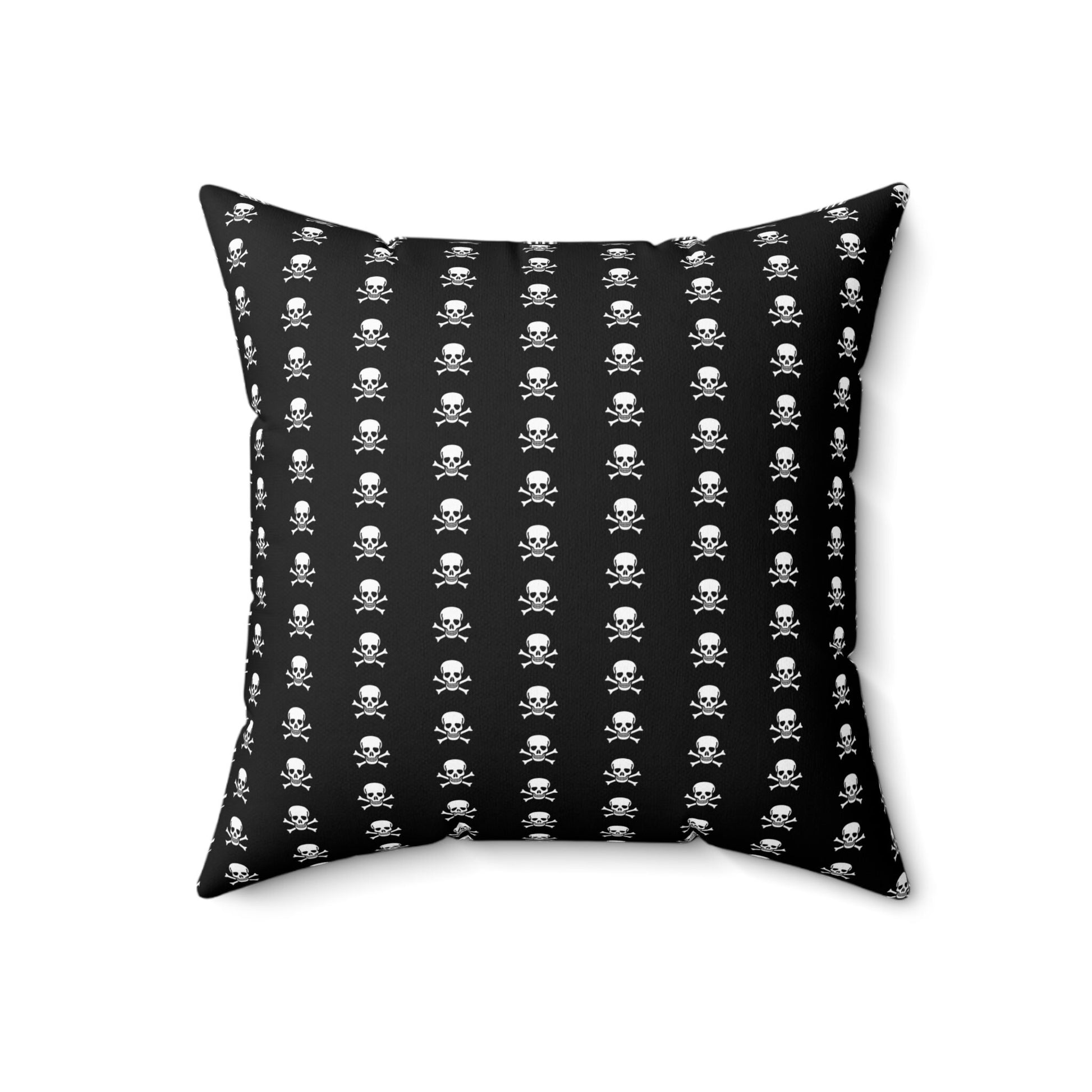 Jolly Roger Pirate Skull Flag Spun Polyester Square Pillow