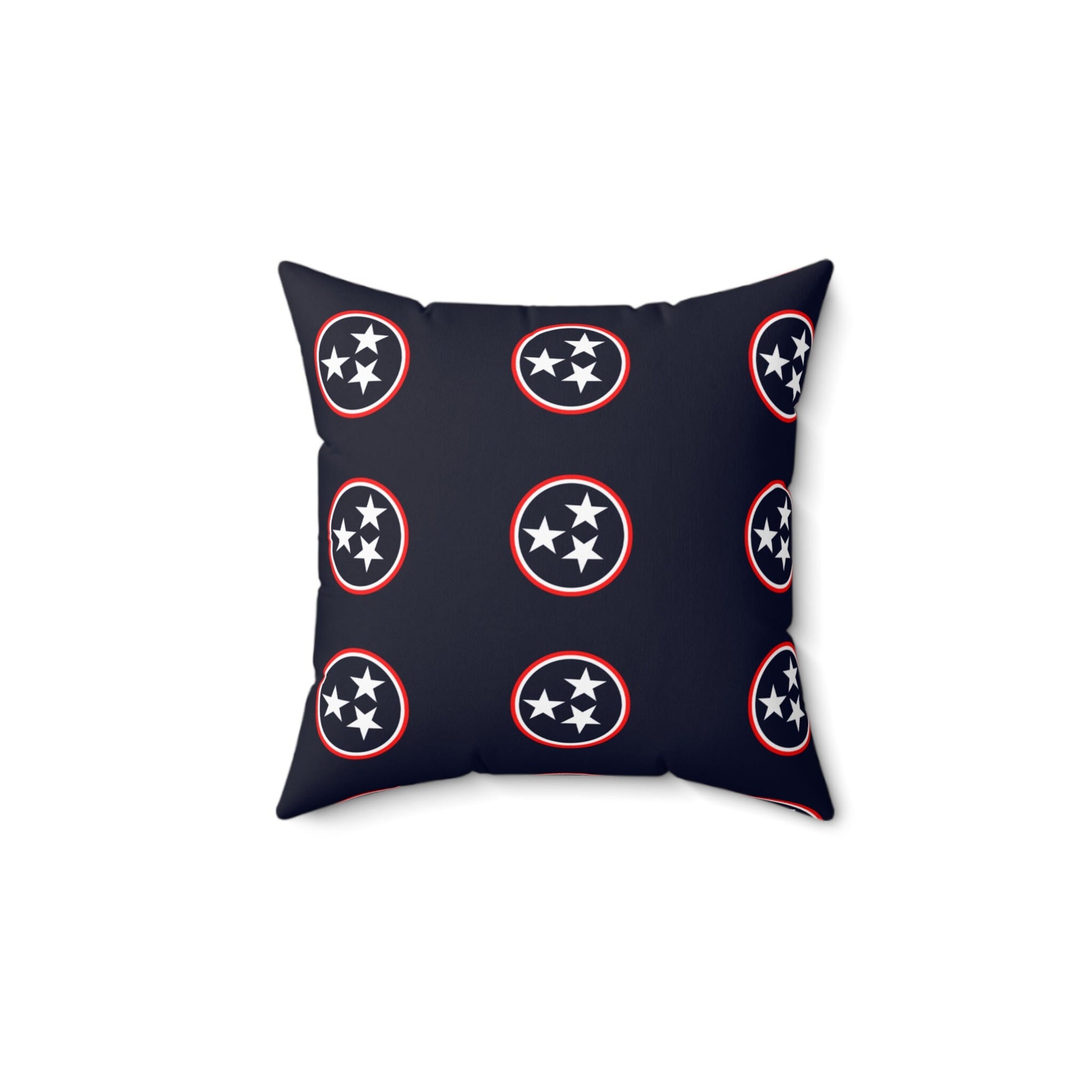 Tennessee Tri Star Flag Spun Polyester Square Pillow