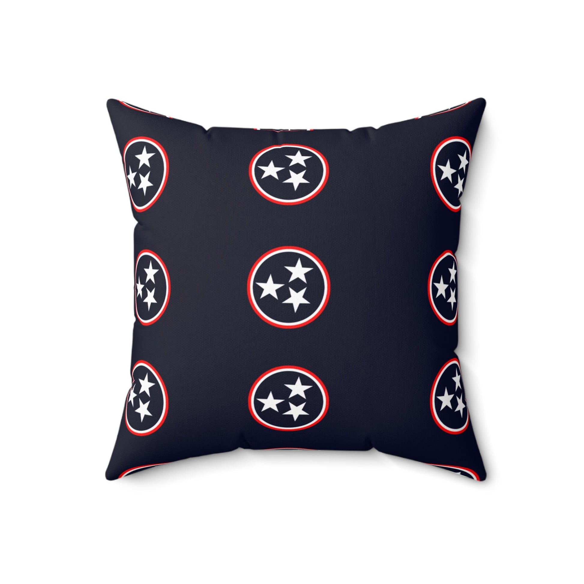 Tennessee Tri Star Flag Spun Polyester Square Pillow