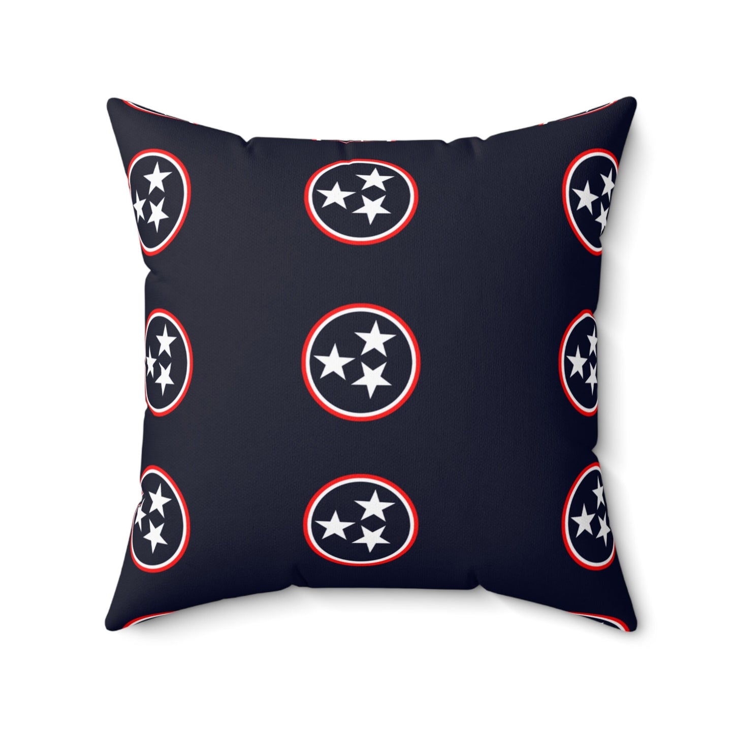 Tennessee Tri Star Flag Spun Polyester Square Pillow