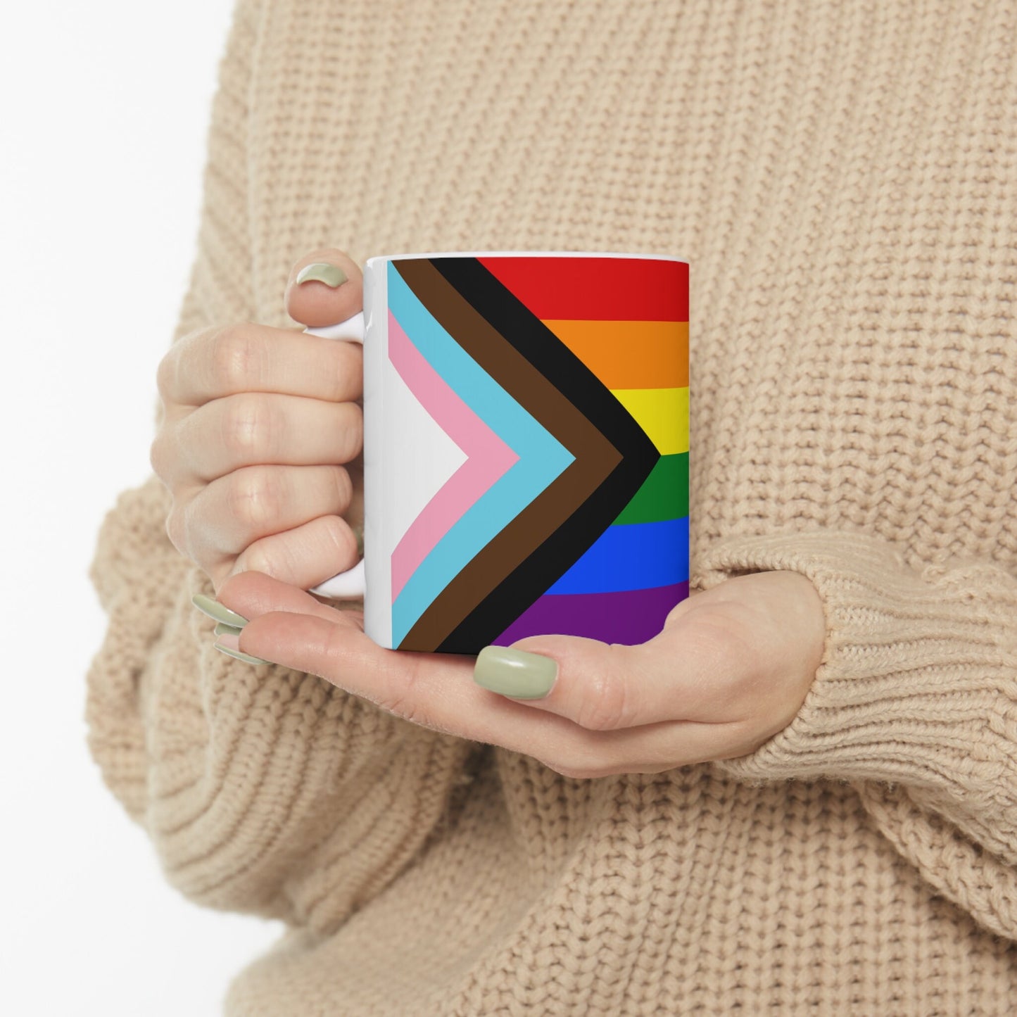 LGBTQ Progress Pride Flag Ceramic Coffee Mug 11oz Contact me for other Pride Flags.