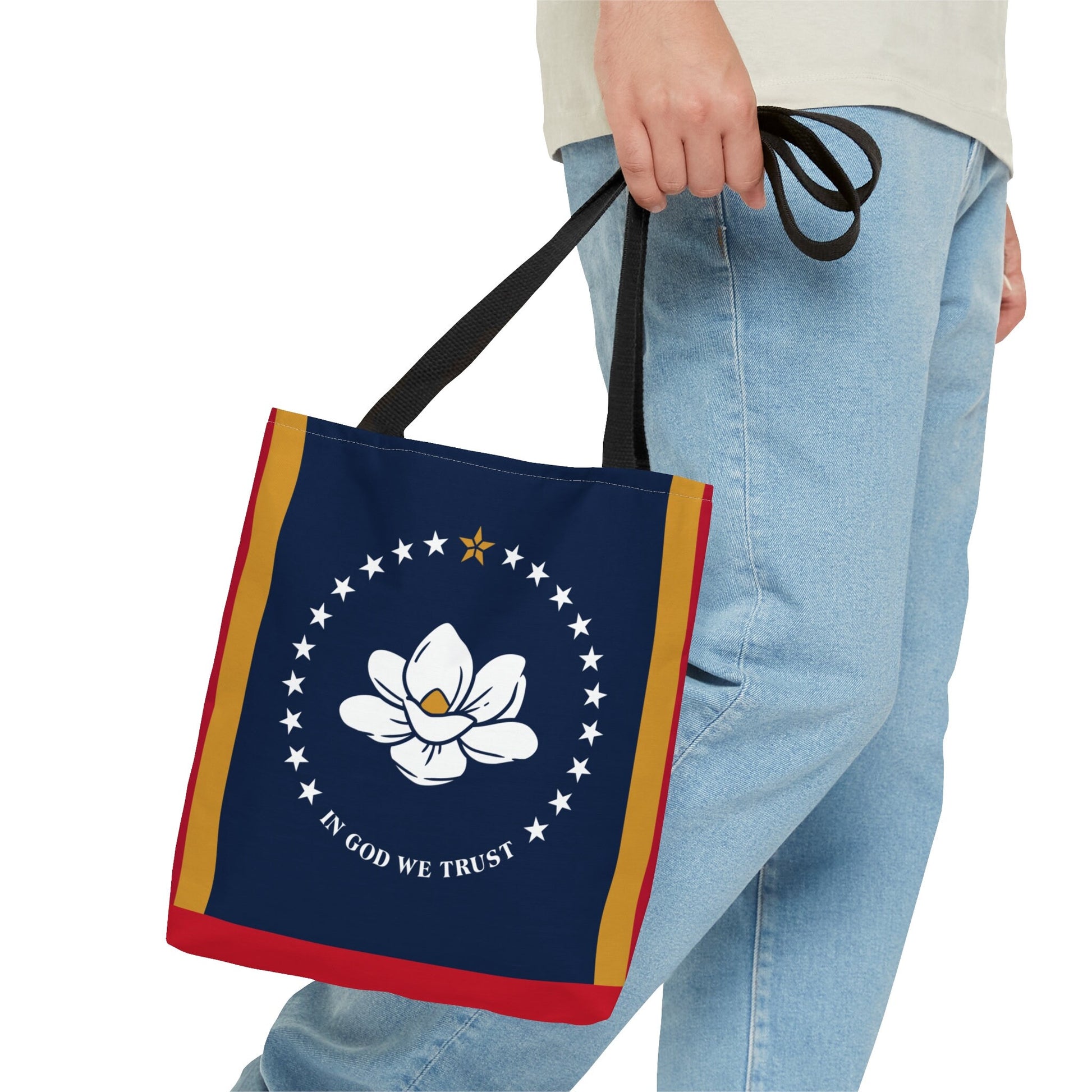 Mississippi Flag Travel Tote Bag, care package gift, housewarming gift, new home gift