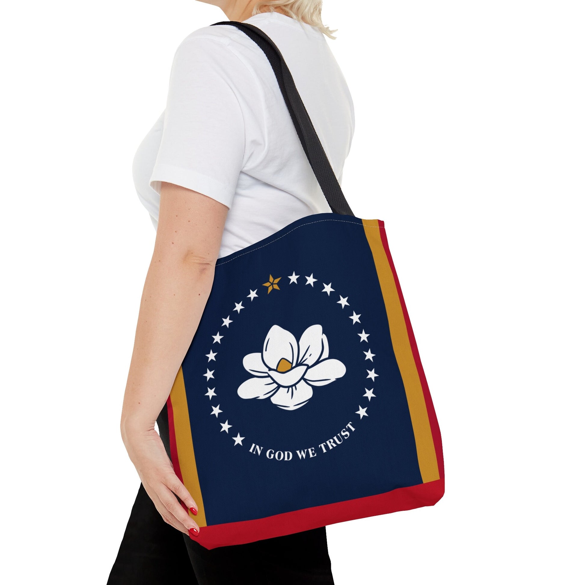 Mississippi Flag Travel Tote Bag, care package gift, housewarming gift, new home gift