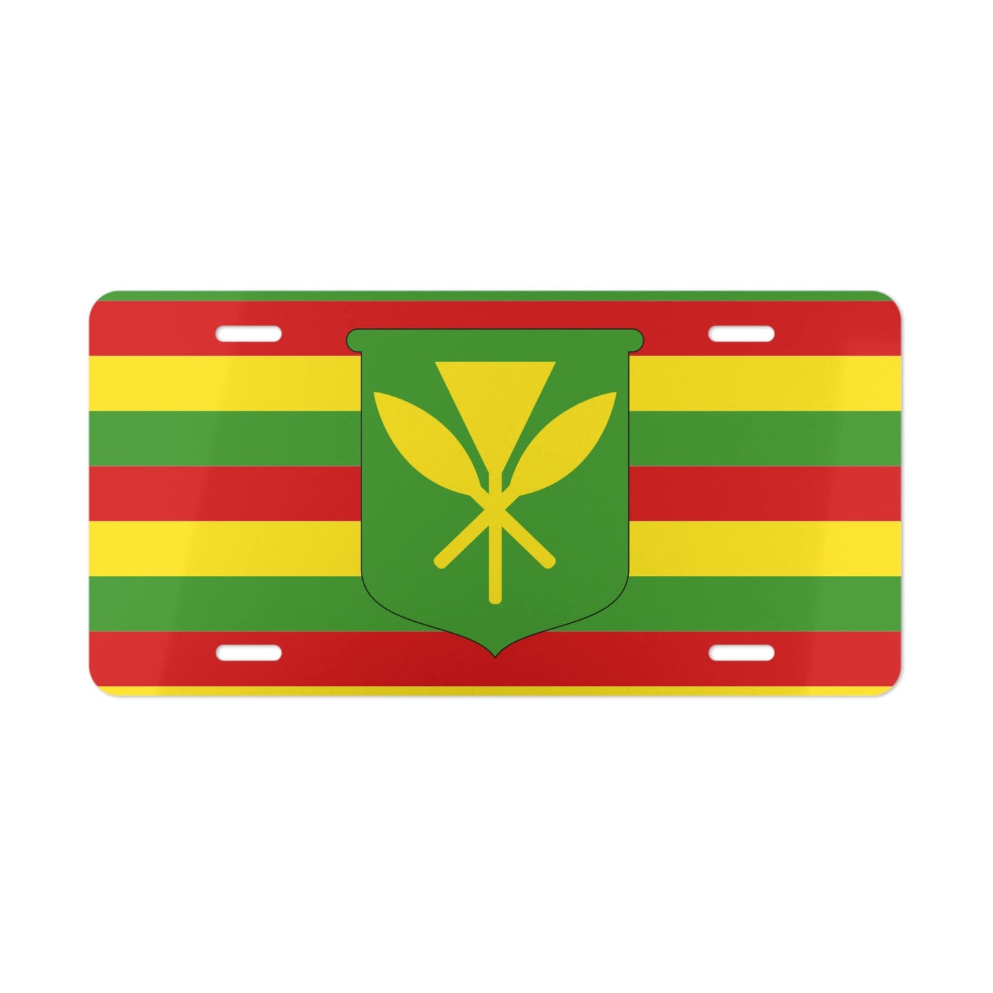 Kanaka Maoli Hawaii Flag Car Plate tag