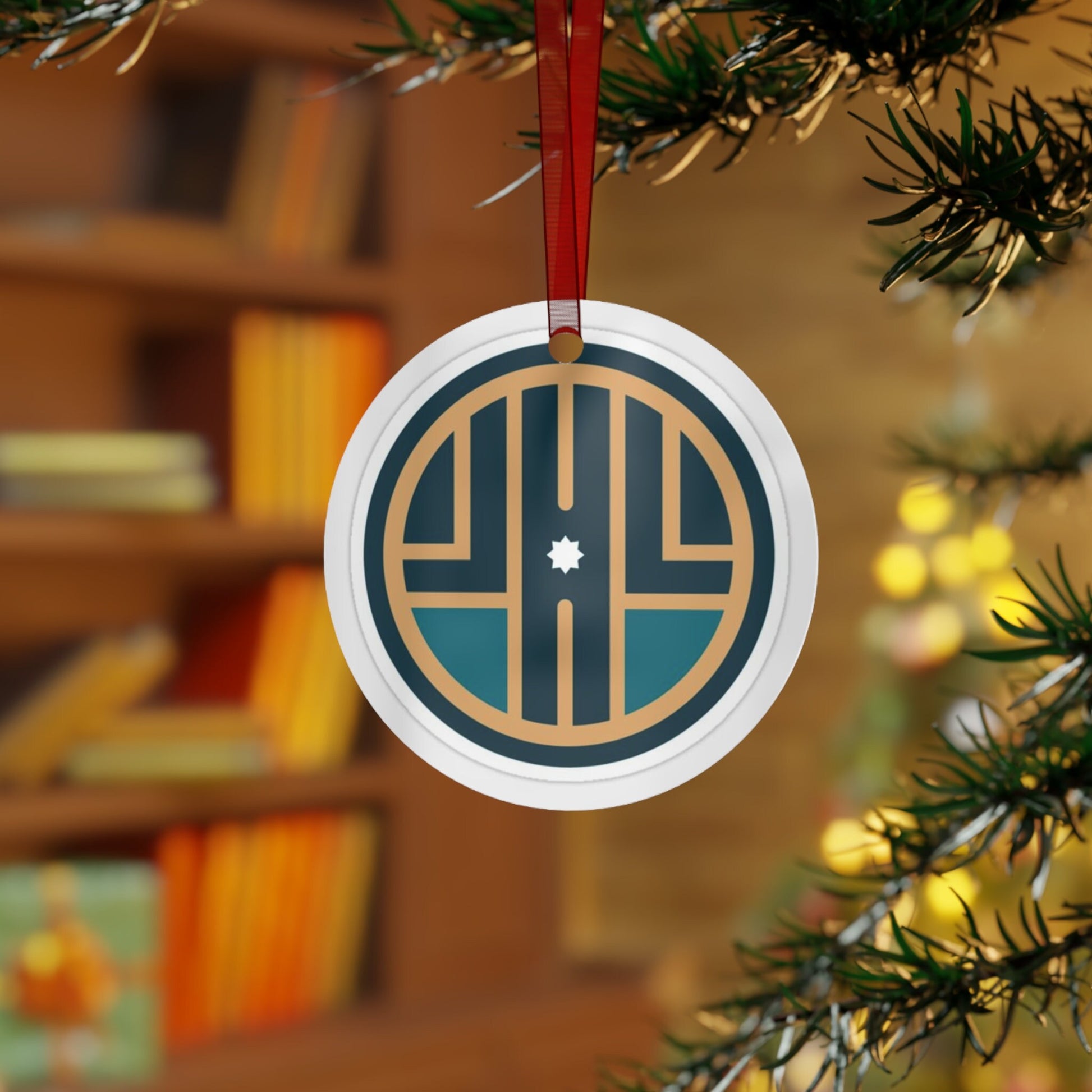 Lincoln Nebraska city flag gift Metal Ornament, Christmas gift, ornament exchange, care package gift, housewarming gift