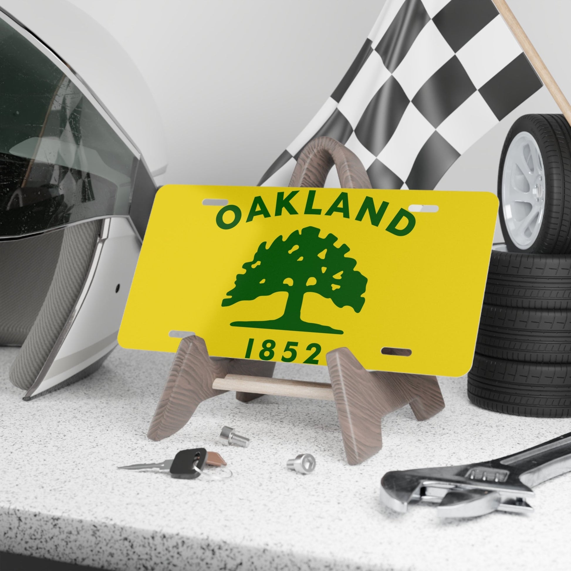 Oakland California city Flag Car Plate tag