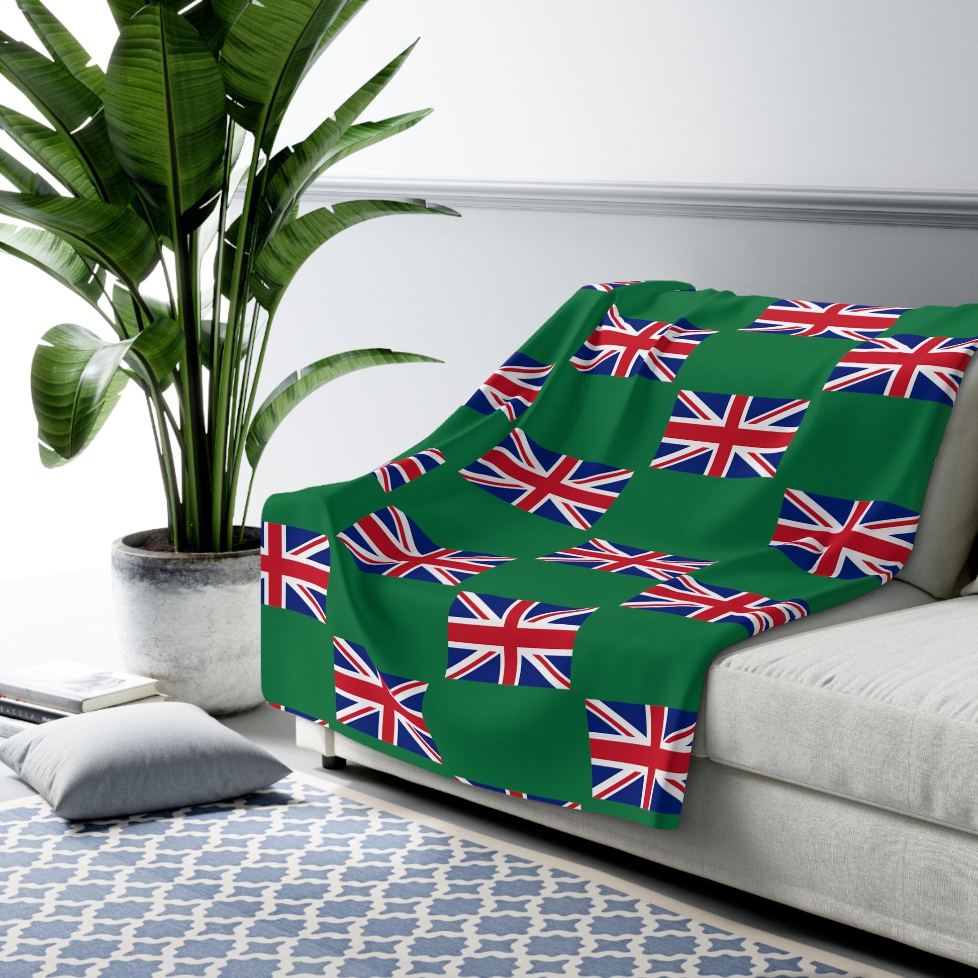 United Kingdom UK Sherpa Fleece Blanket