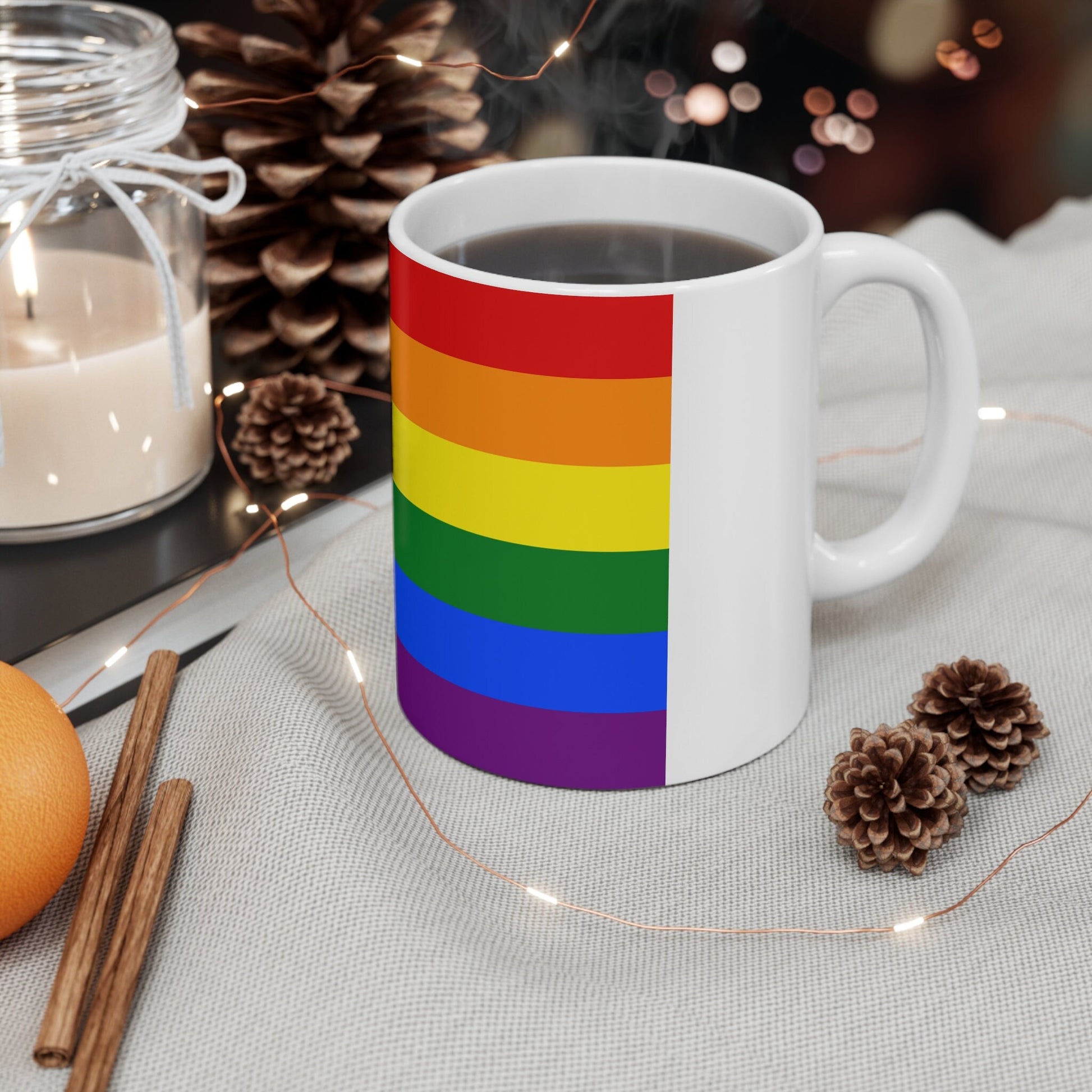 LGBTQ Progress Pride Flag Ceramic Coffee Mug 11oz Contact me for other Pride Flags.