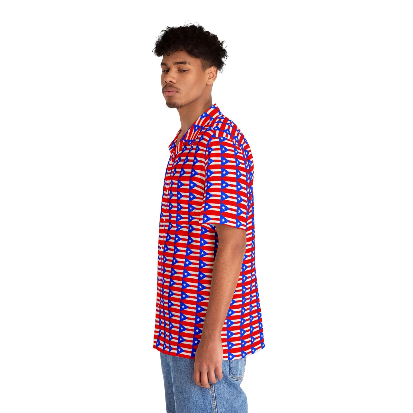 Puerto Rico Flags Men's Hawaiian Shirt