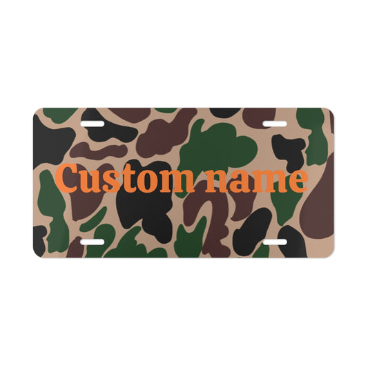 Custom Personalized Old School Car Plate tag, Great gift for hunters, hunting Lodge, duck Hunt, deer, turkey hunter gift