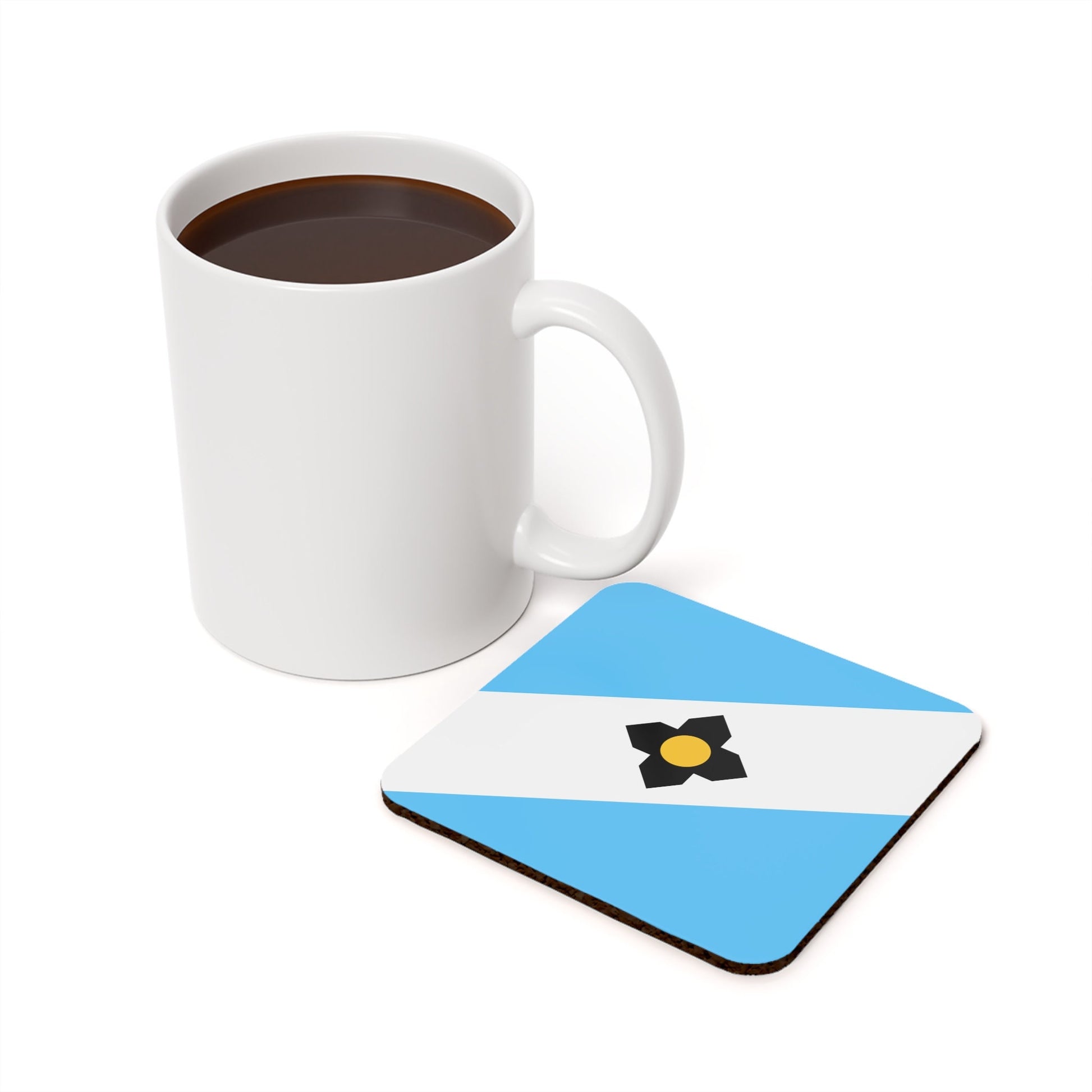 Madison Wisconsin city Flag Cork Back Coaster, Housewarming gift, new home gift